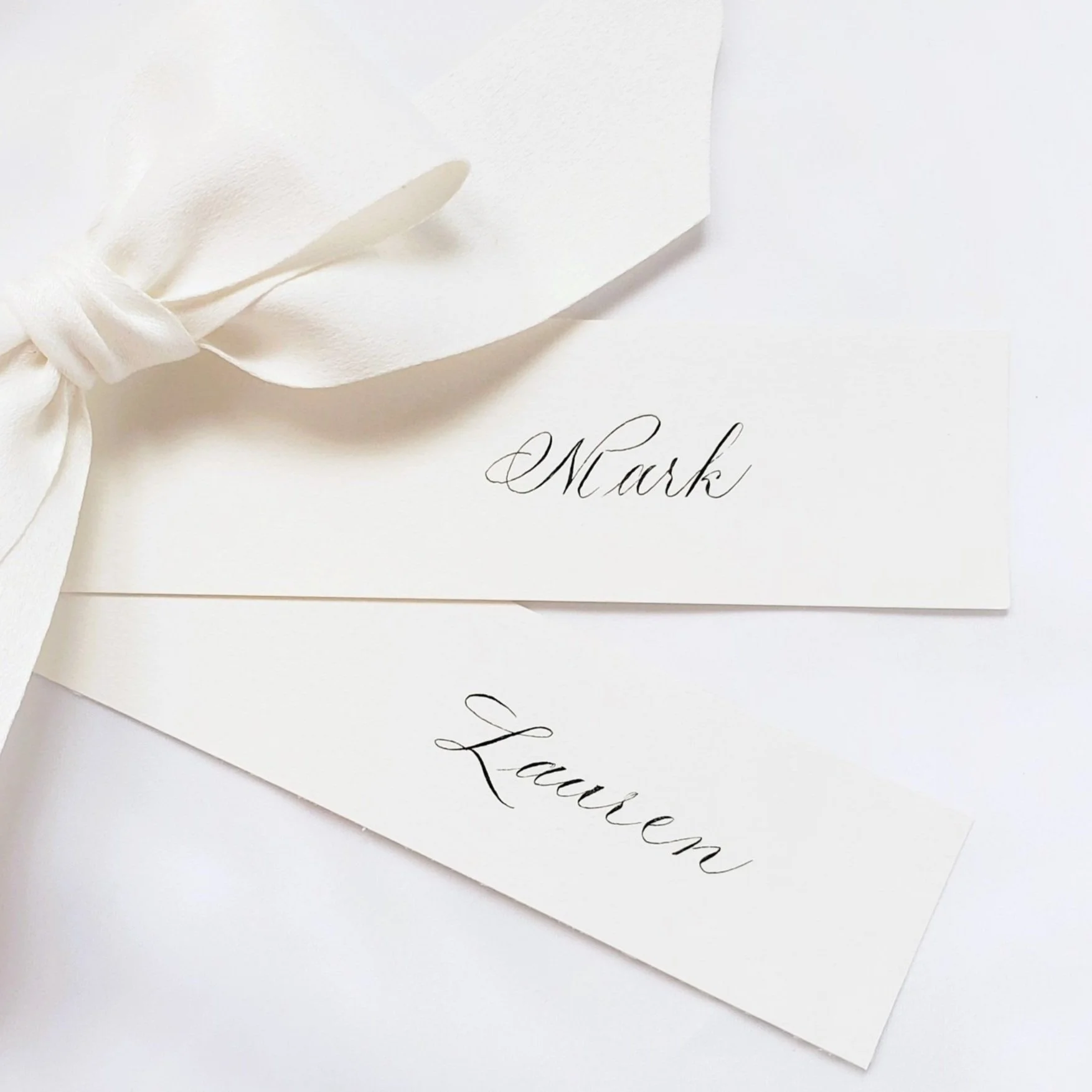 hand written calligraphy place cards for bridal events & weddings