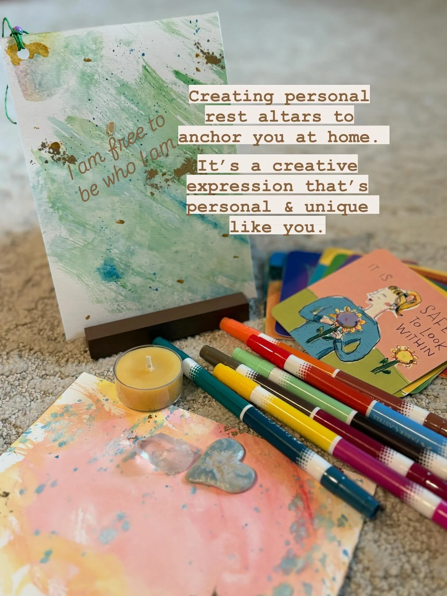 Sneak peek into my world of rest gatherings. 

Altars are a ritual of rest that you sit with every day.  Just a few minutes anchoring yourself in the season you are in creates a ritual to remind you what&rsquo;s important, and what matters most.  In 