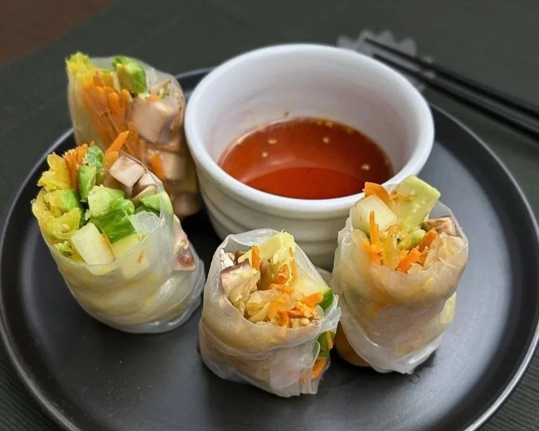 Spring Rolls with Fermented Sauerkraut and Swicy Sauce