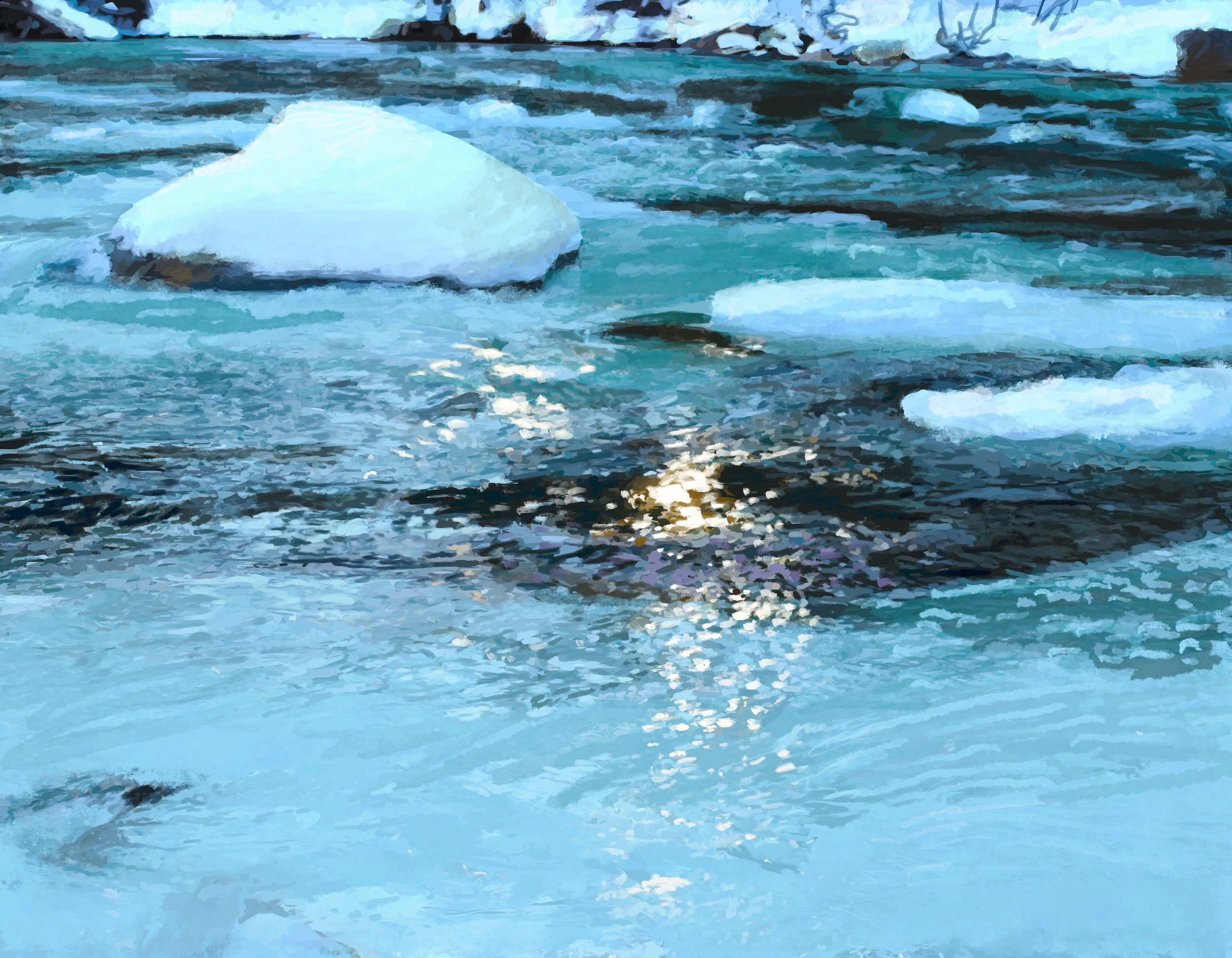  Winter River 6  
2026 
27 x 21 in 
Mixed digital media 
Archival pigment print 
Limited edition of 20 