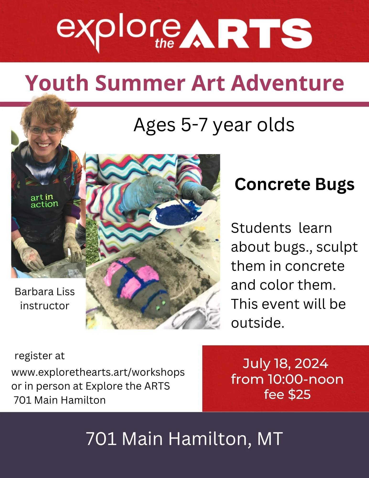 Workshop Full apply for wait list Concrete Bugs 5-7 year olds