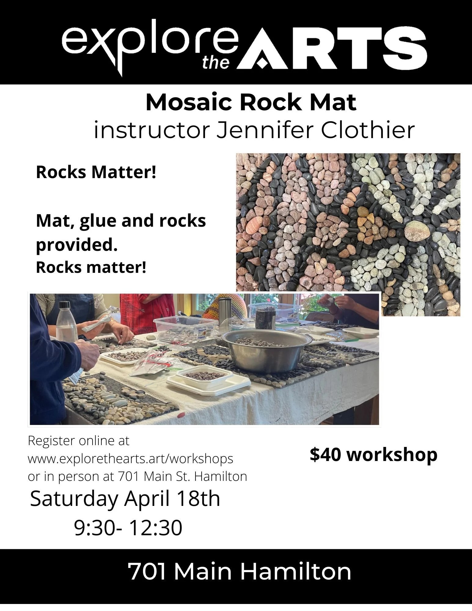 Mosaic Rock Mat workshop with Jennifer Clothier