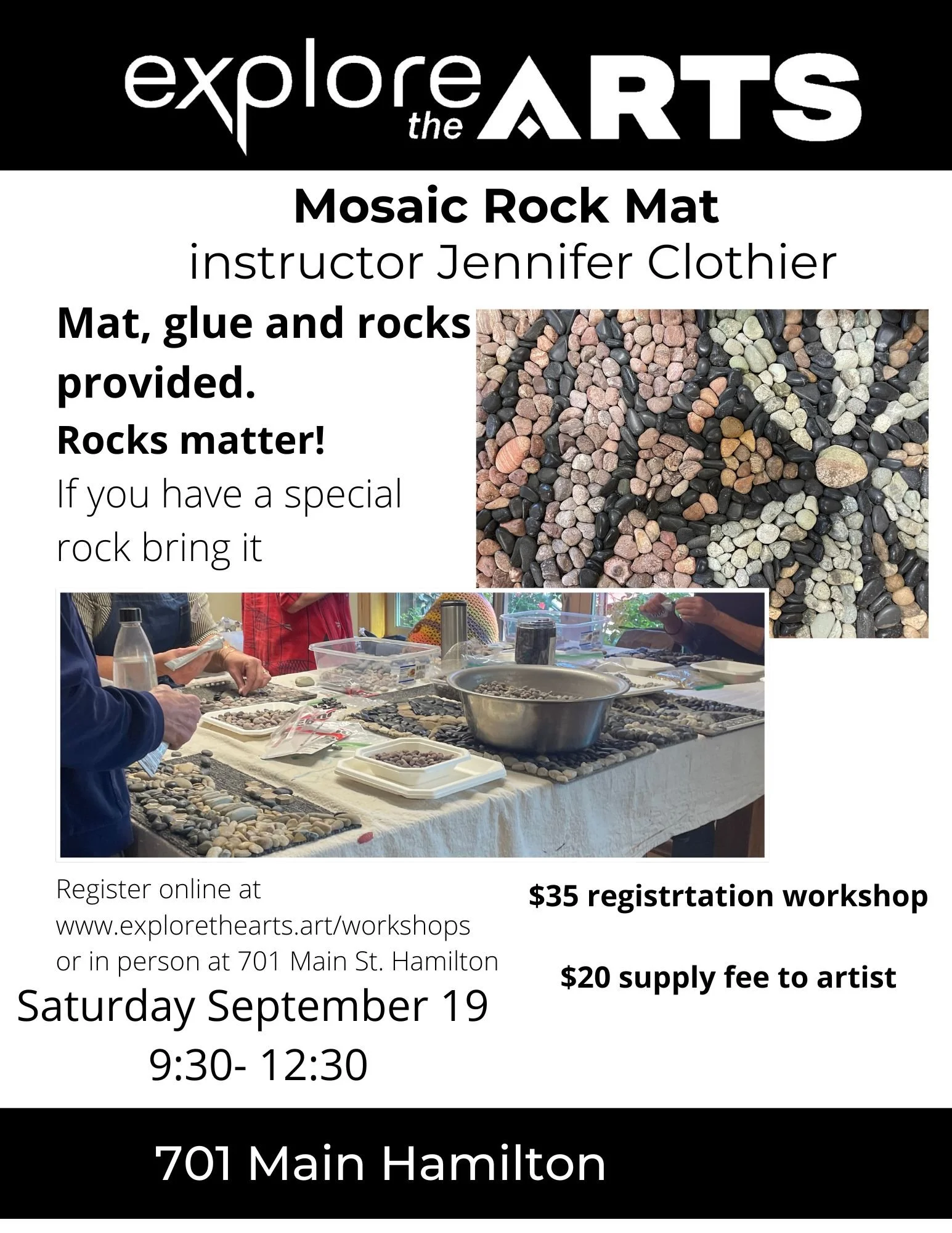 Mosaic Rock Mat workshop with Jennifer Clothier
