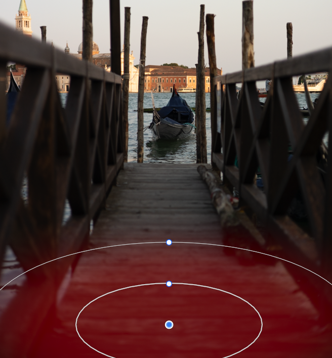 A radial gradient mask was used to darken the foreground.
