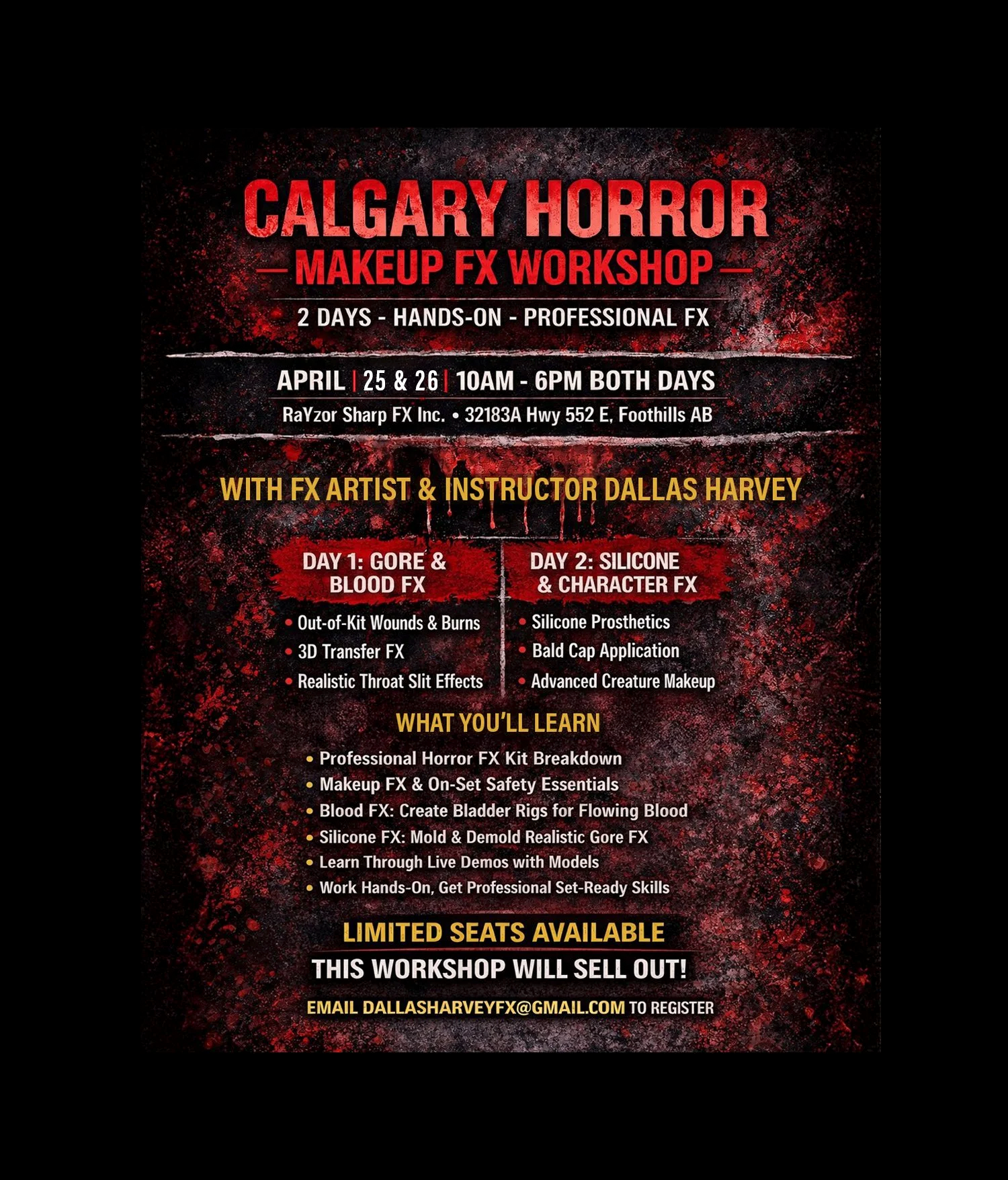 Calgary 2 Day Horror FX Workshop - Click Image For Full Info!