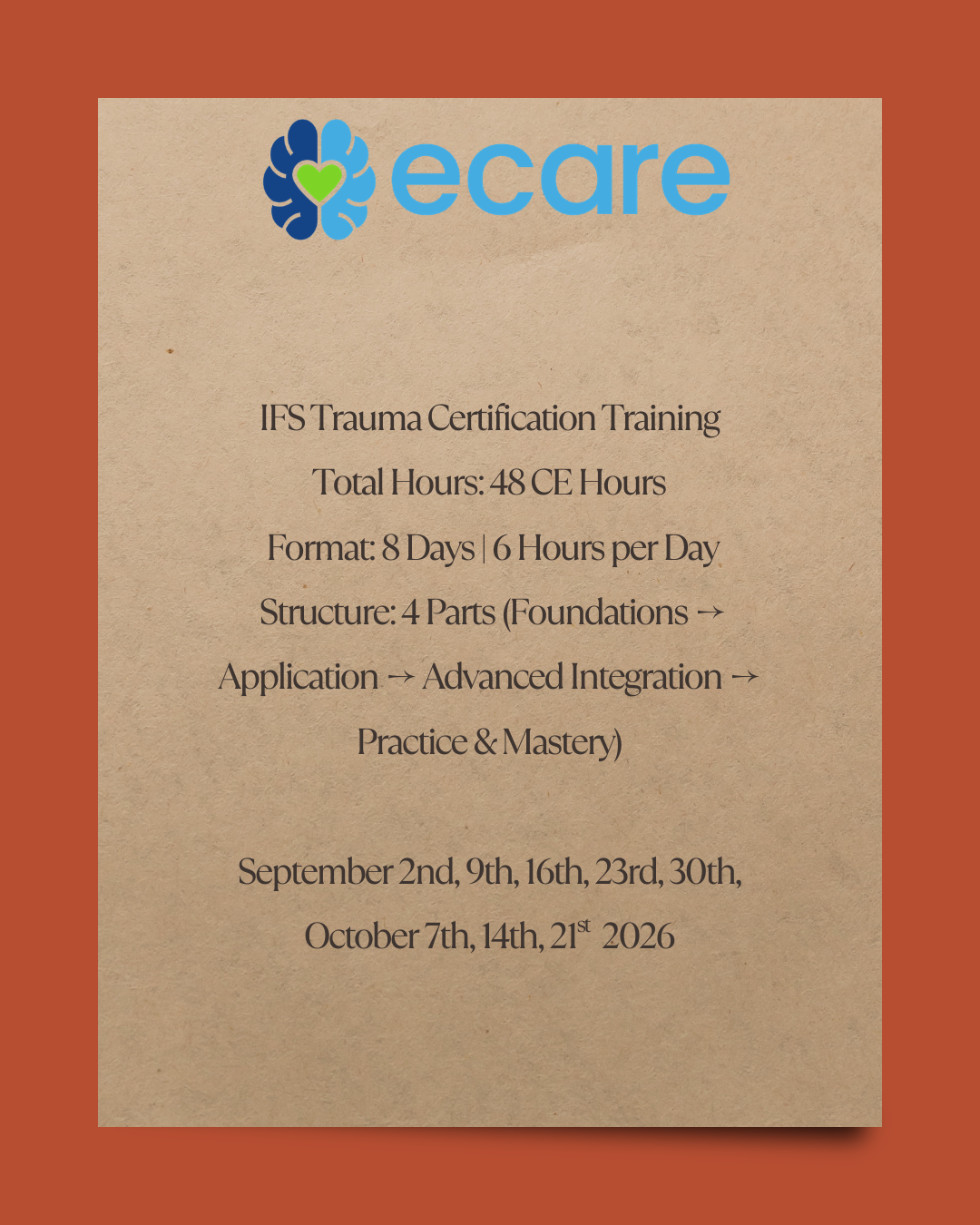 ECARE IFS Certification Training