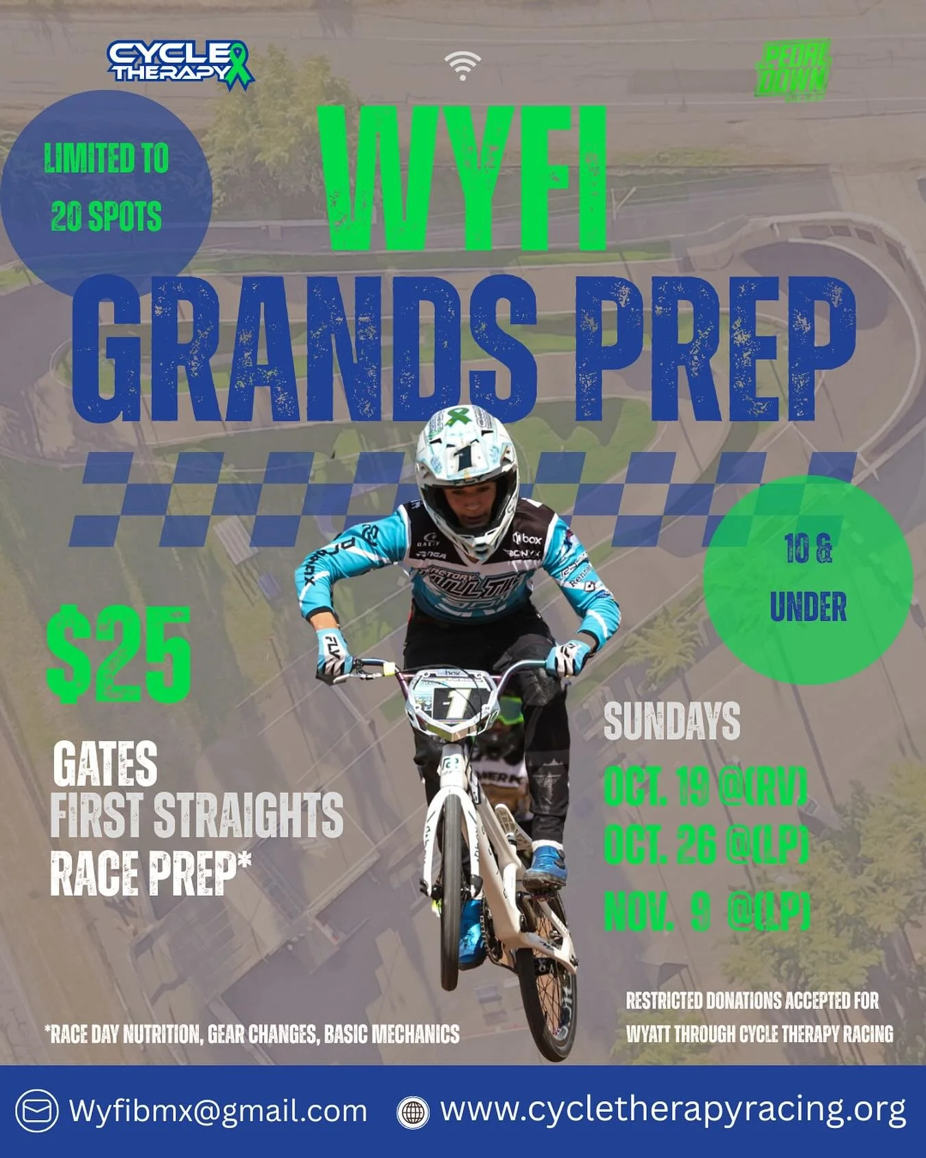 Cycle Therapy Racing, @pedaldownbikeshop, and @wyfibmx have partnered up to host a series of 3 lil ripper clinics to raise awareness to youth mental health, while providing some additional help to our Brand Ambassadors journey of racing and spreading