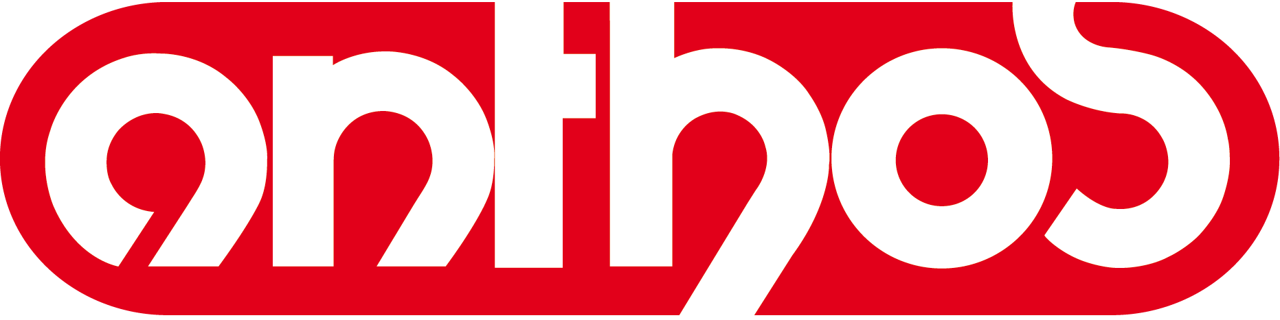 A red and white logo with the word "Anthos" in bold, stylized white letters.
