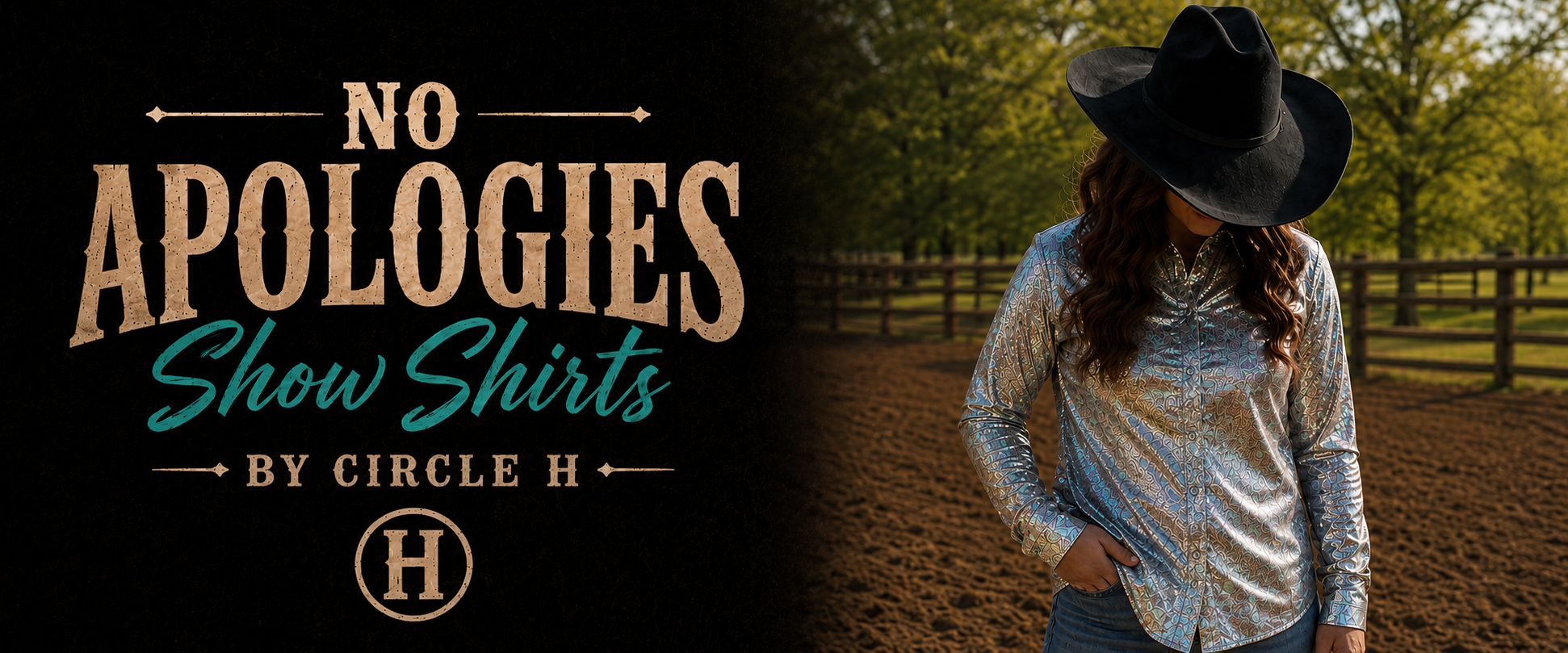 Circle H "No Apologies" Show Shirts ~ Iridescent Silver Shimmer