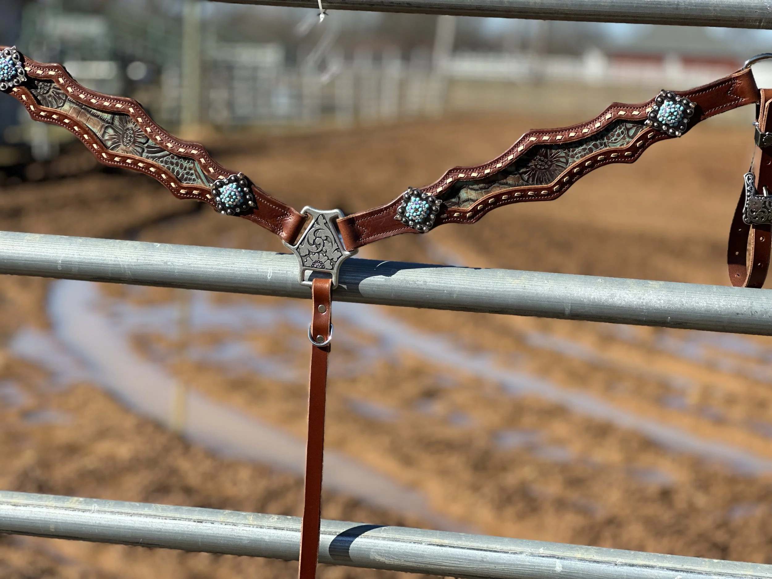 Circle H "Desert Turquoise Drift" Breast Collar