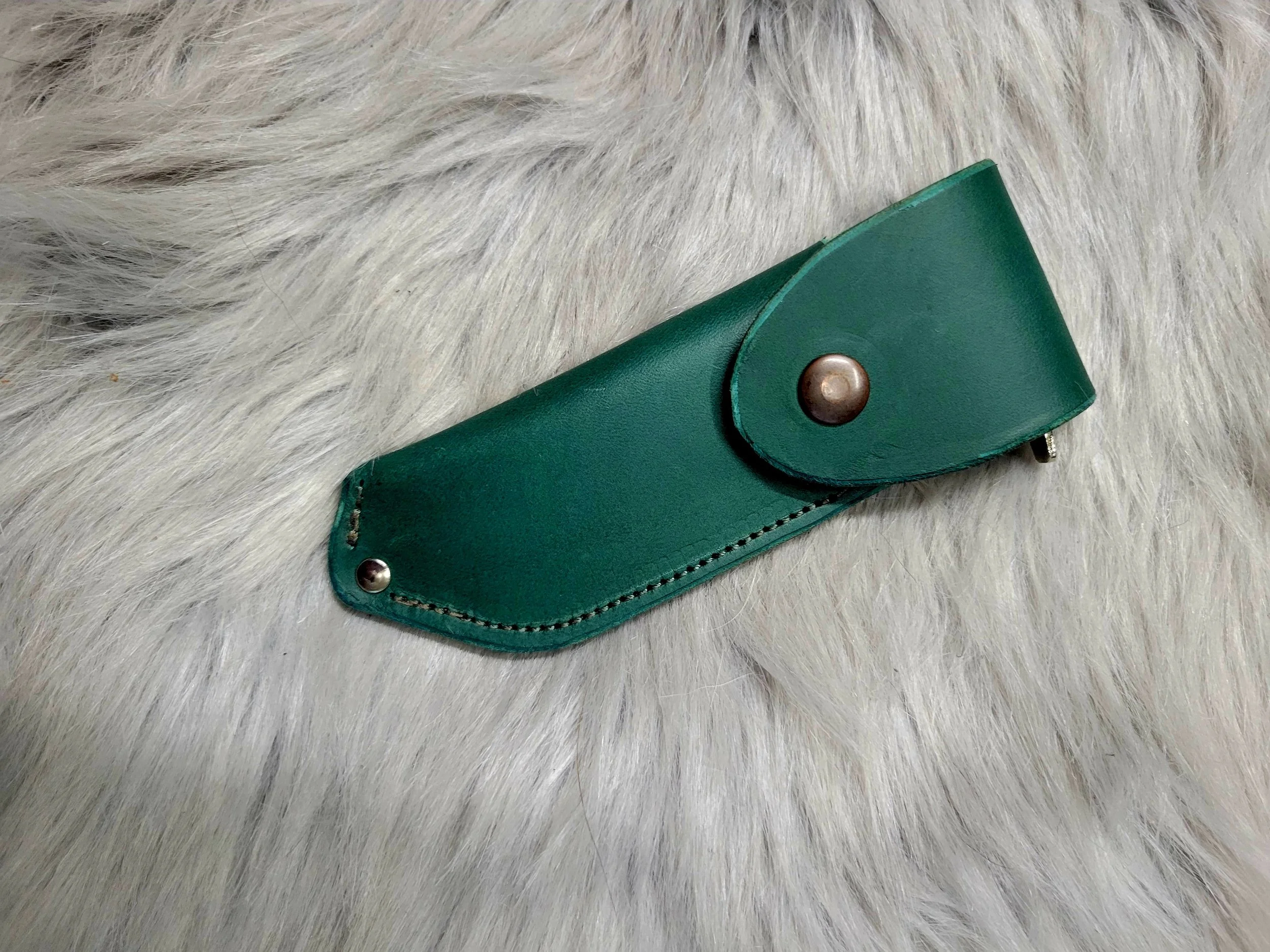 Green Leather Hoof Pick Holder — Circle H Custom Leather
