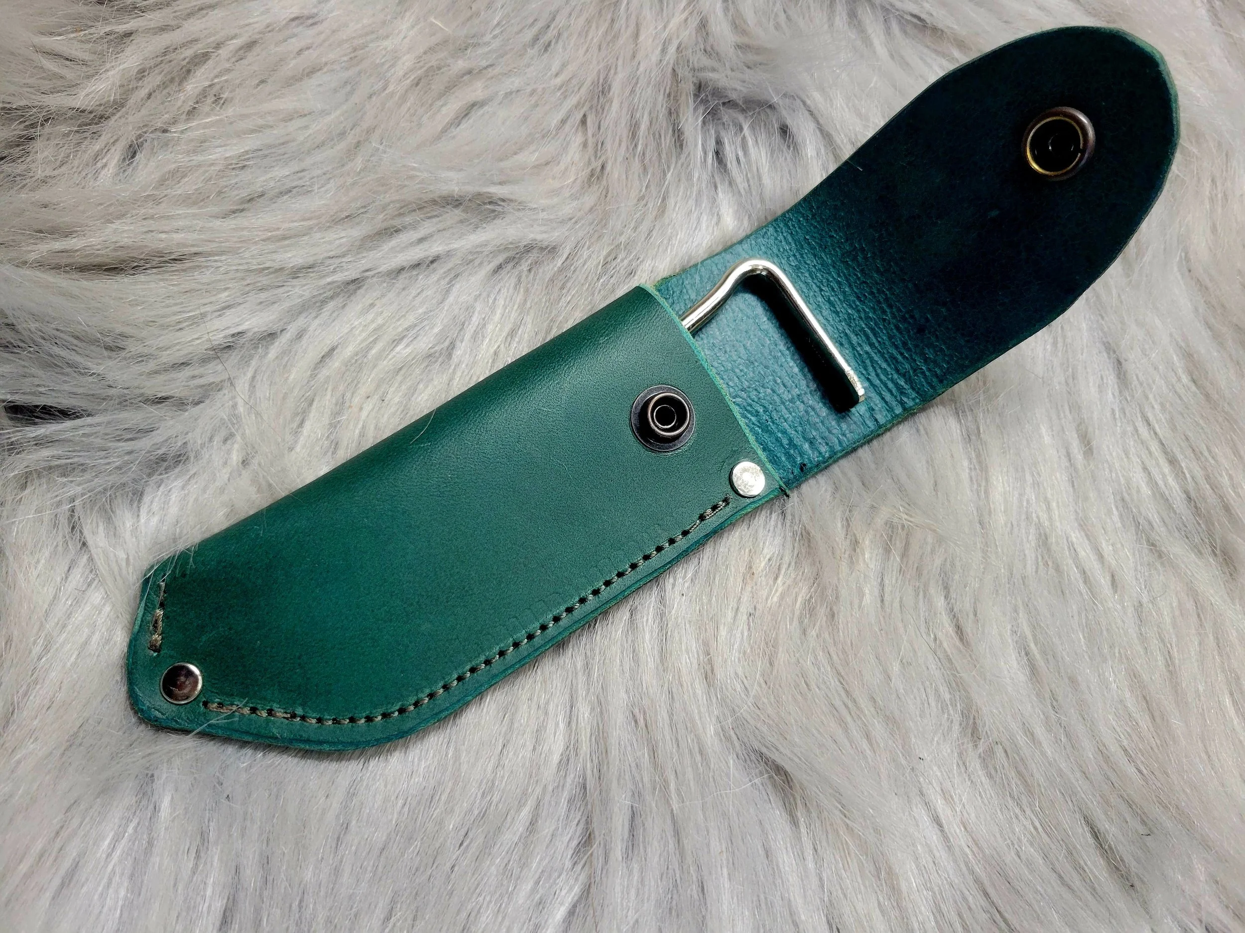 Green Leather Hoof Pick Holder — Circle H Custom Leather