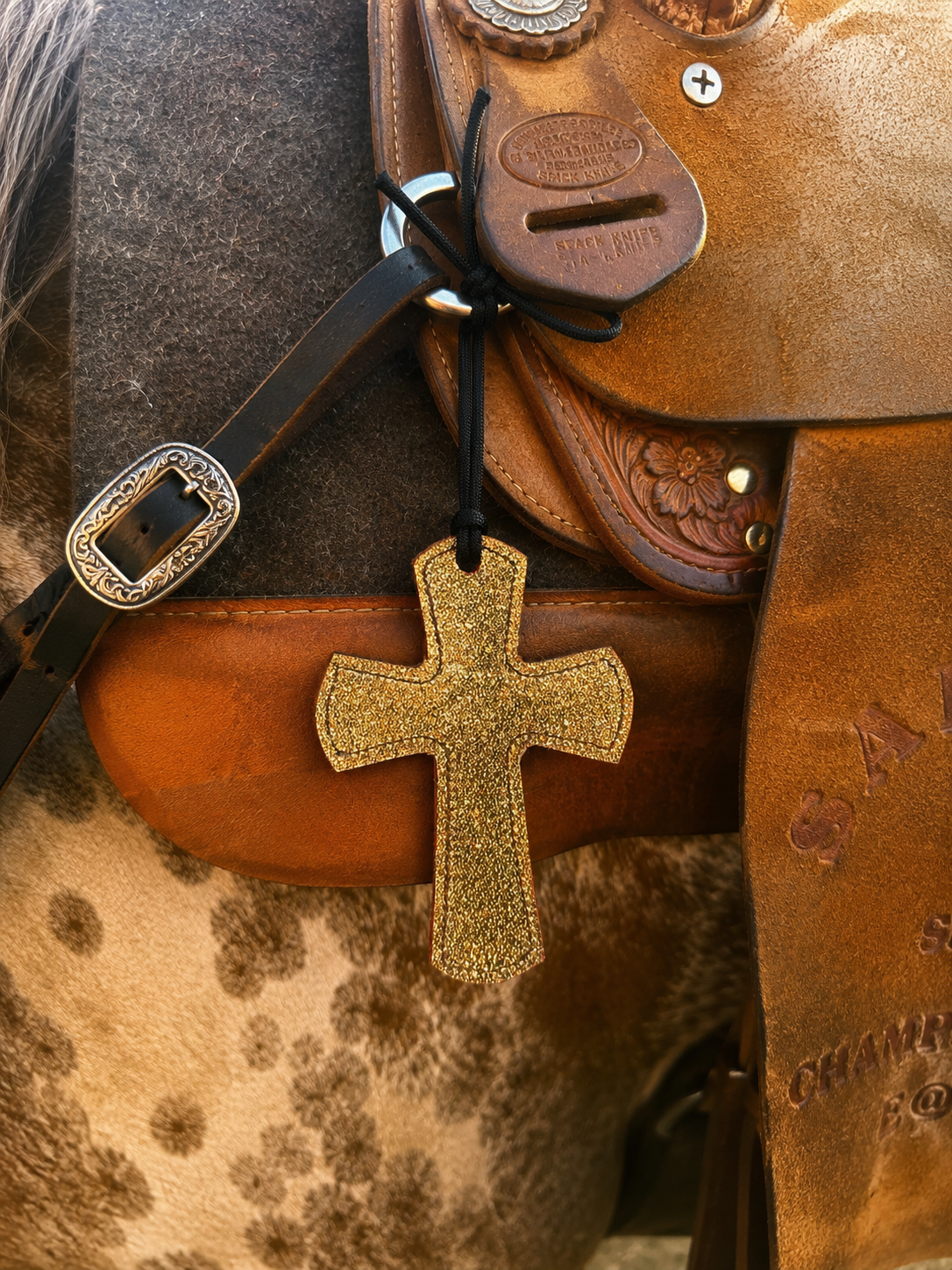 Golden Hour Glitter Saddle Cross