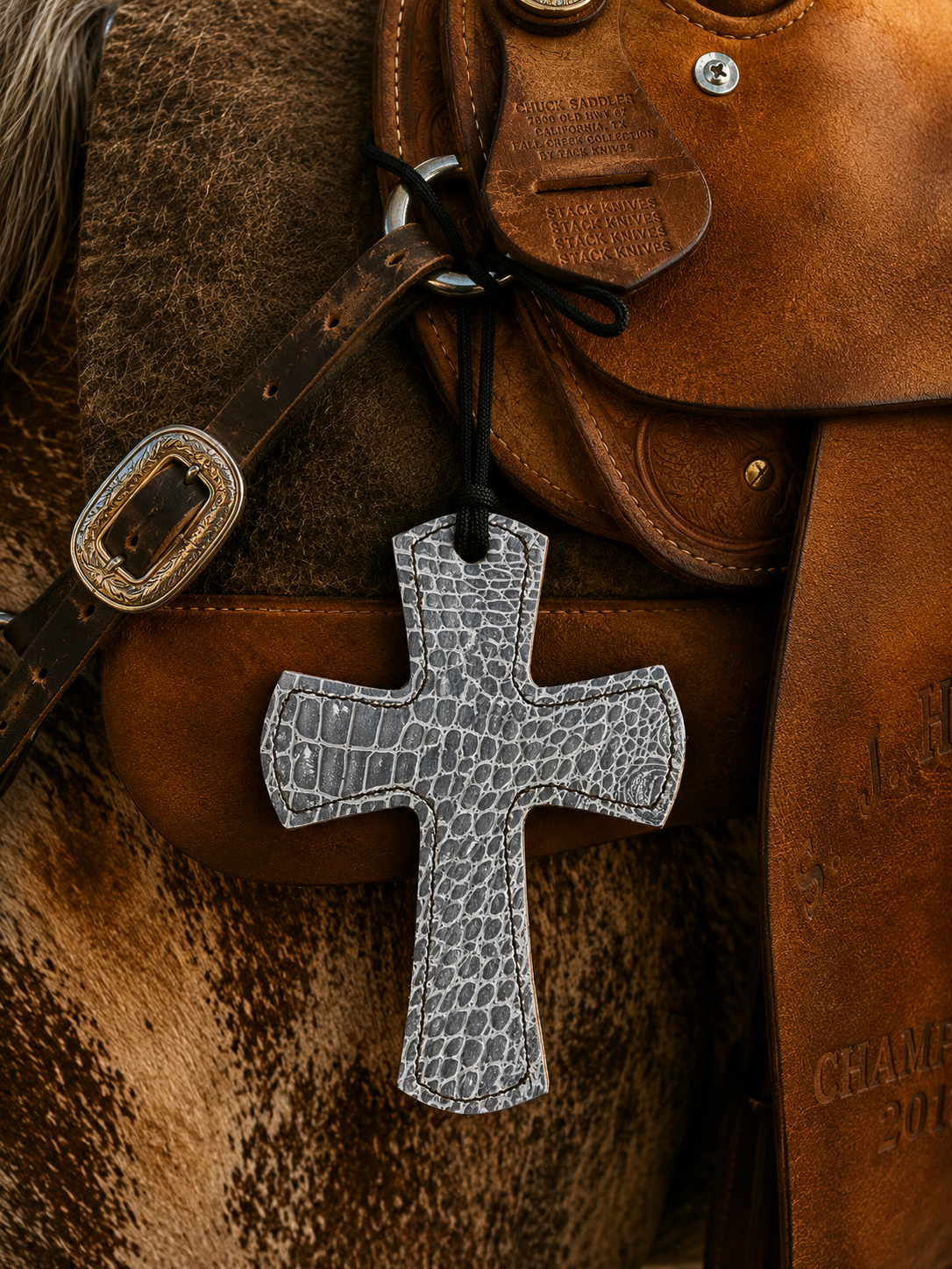 Silver Scale Saddle Cross