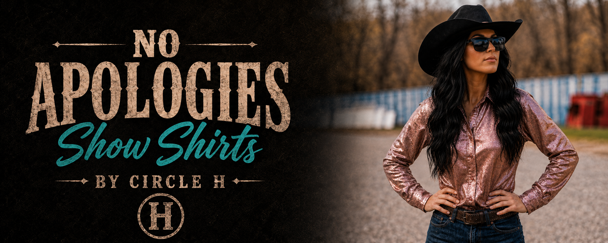 Circle H "No Apologies" Show Shirts ~ Red Shimmer