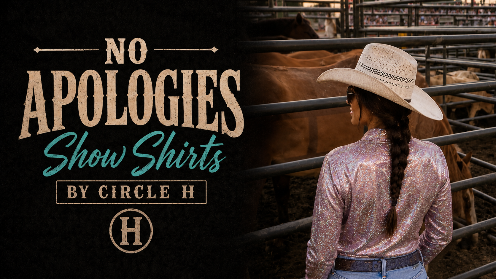 Circle H "No Apologies" Show Shirts ~ Pink Shimmer