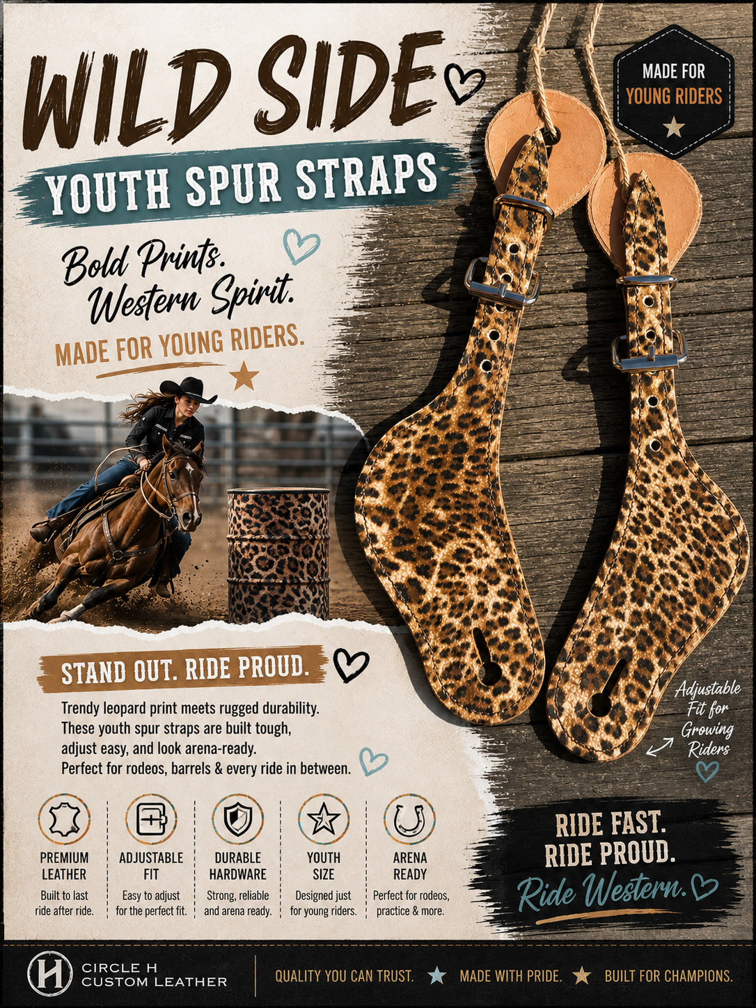 Wild Side Youth Spur Straps