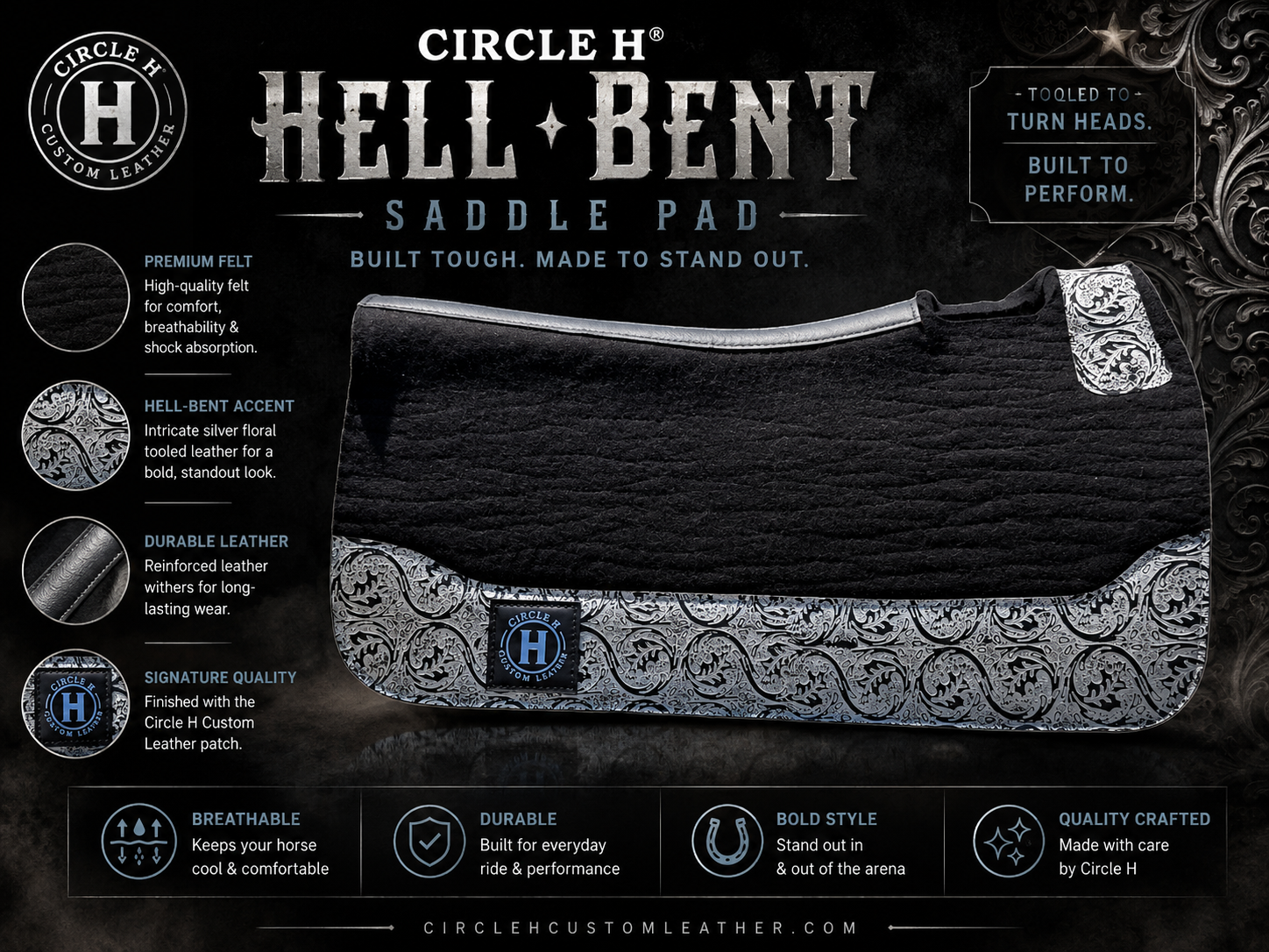 Hell-Bent “Silver Smoke” Saddle Pad
