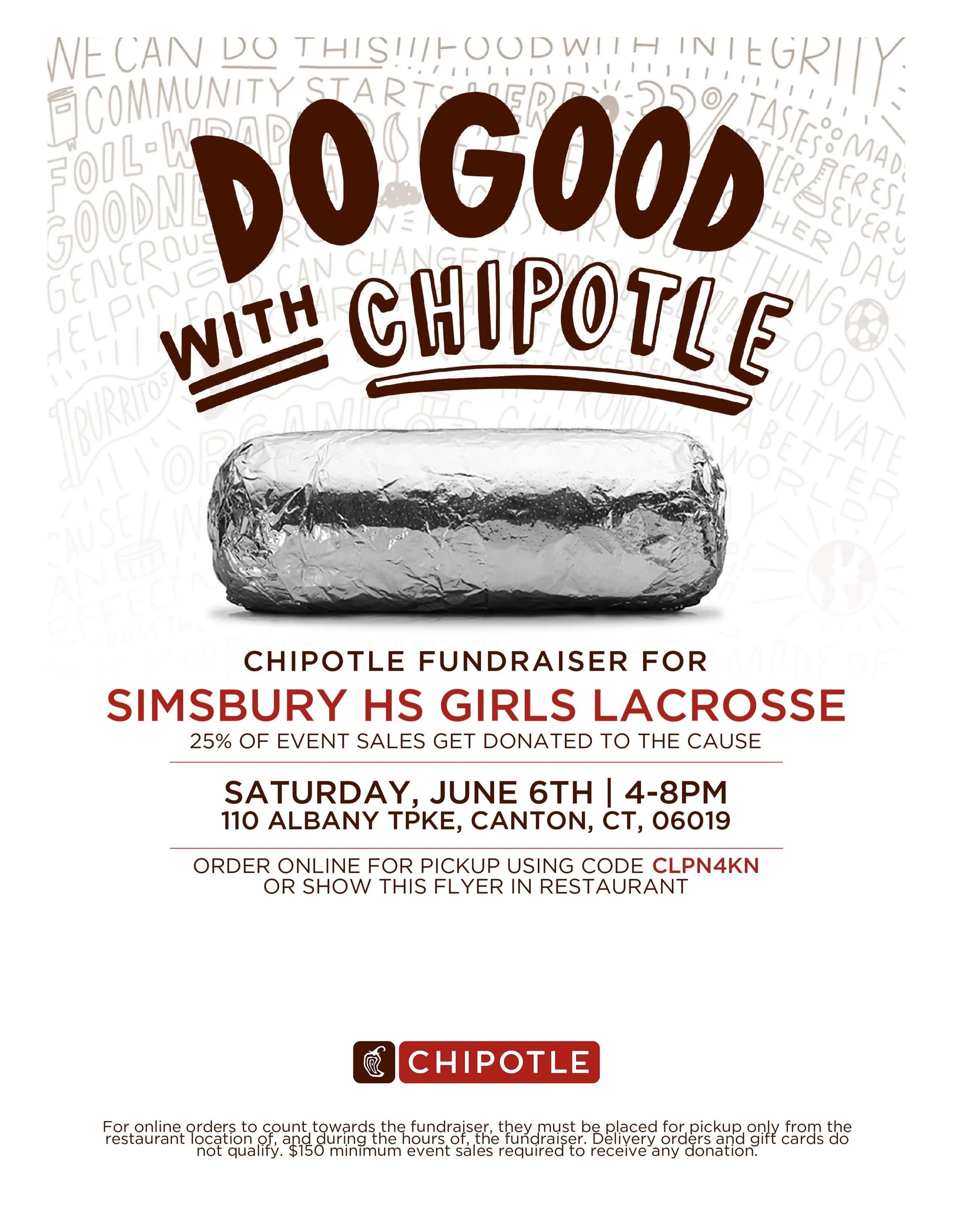 Don&rsquo;t feel like cooking tonight? We&rsquo;ve got you covered! Come to Chipotle in Canton from 4-8 to support for favorite Trojans!! See you there 🌯