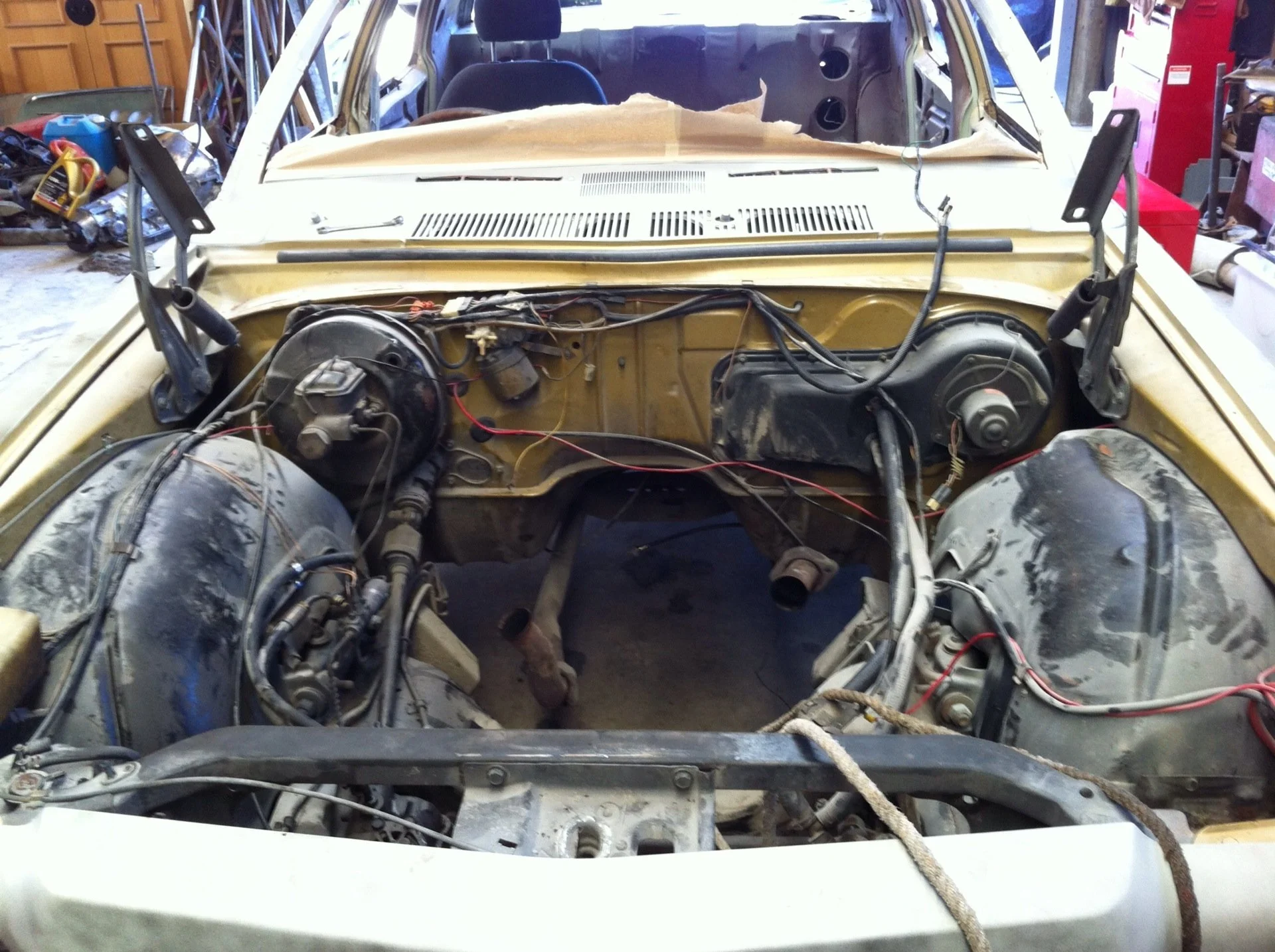 Engine removed for rebuild