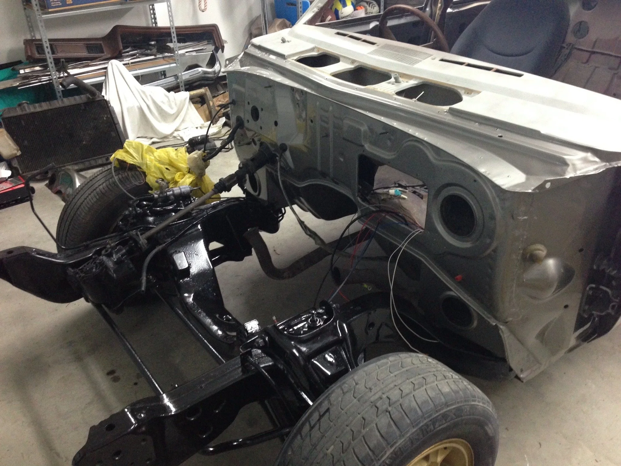 Sub frame and firewall painted