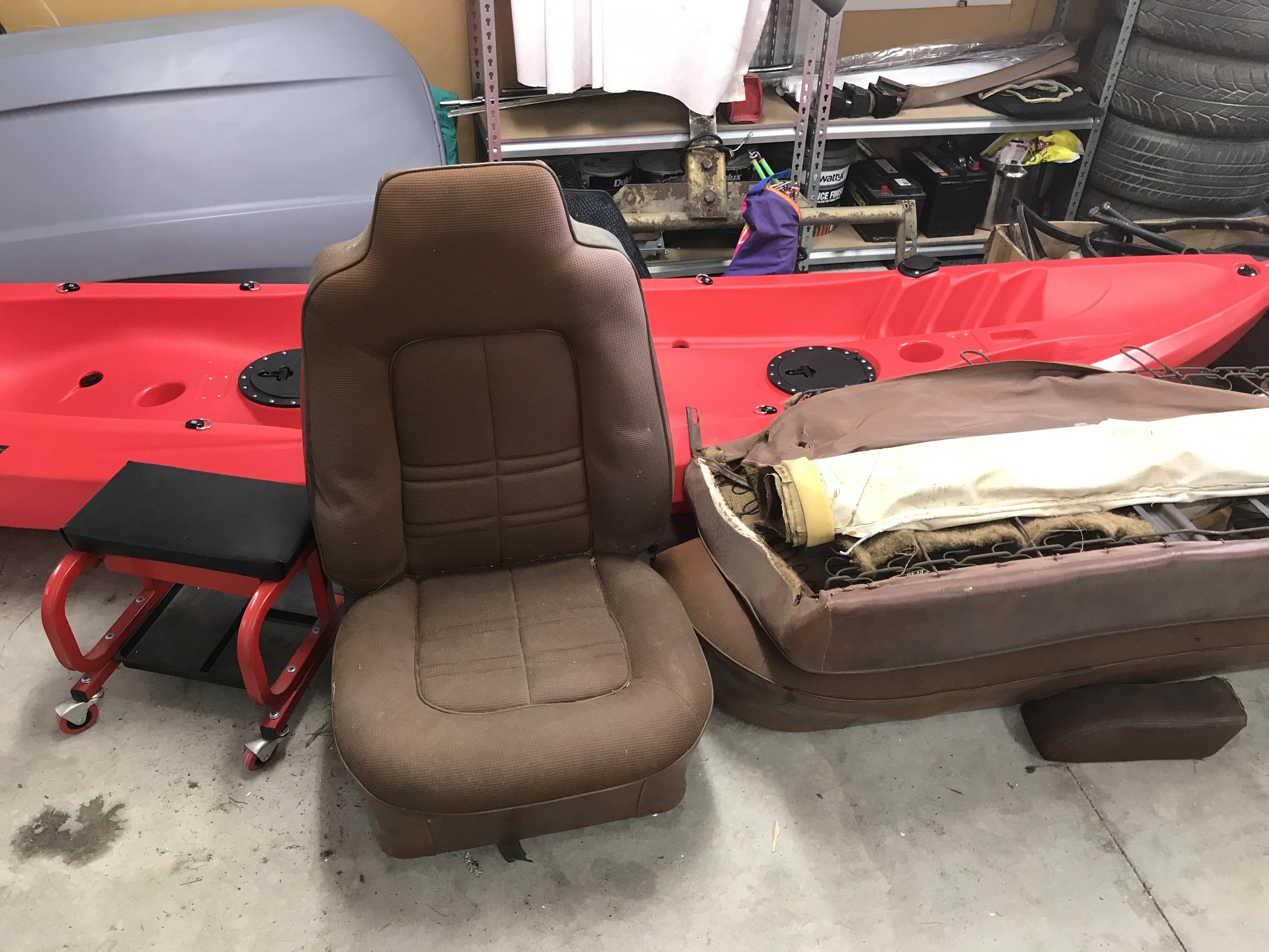 Upholstery begins...