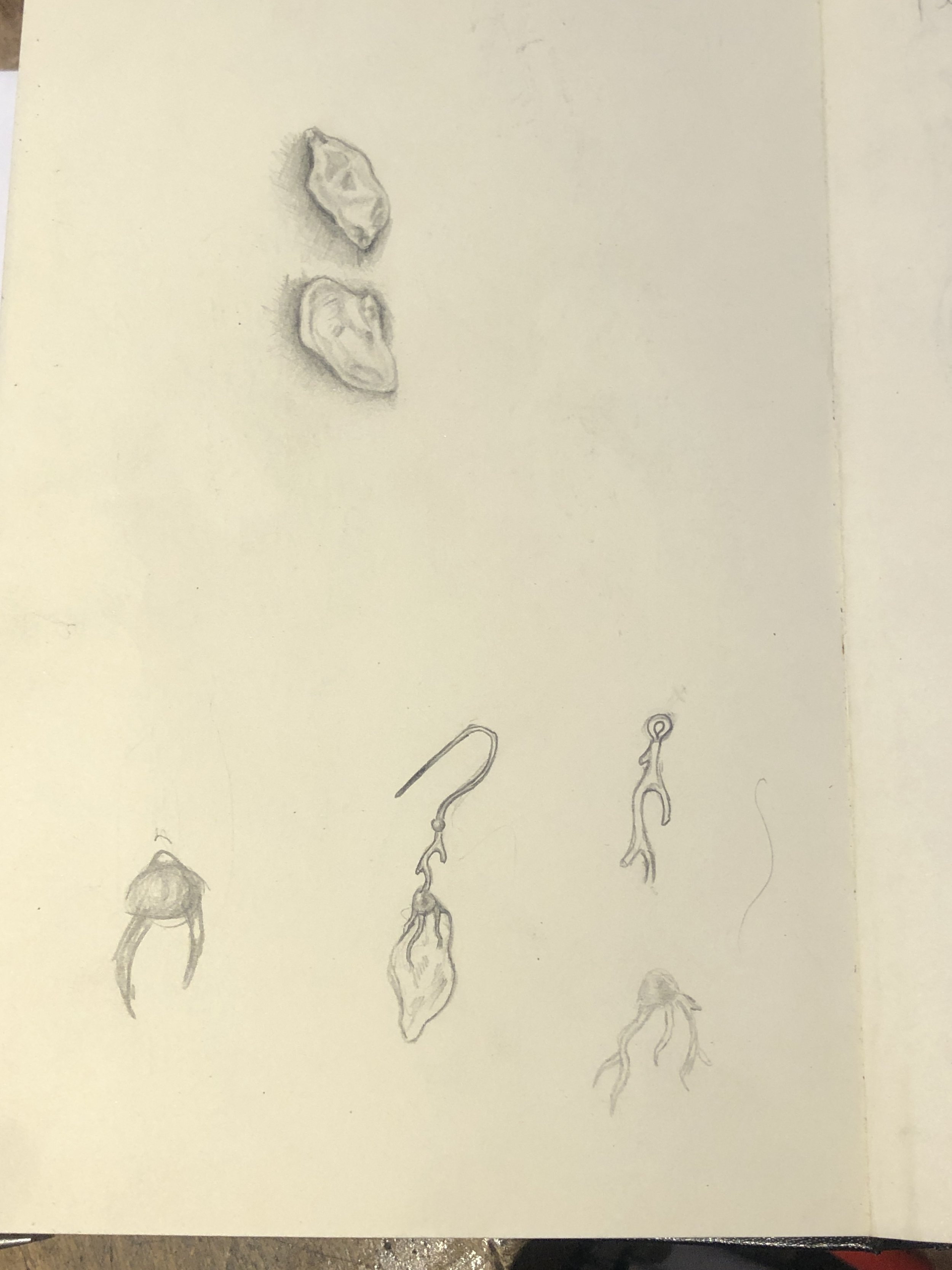 Eigene gestaltete Ohrhänger in Gelbgold 750 mit Keshi-Perlen, Konzept