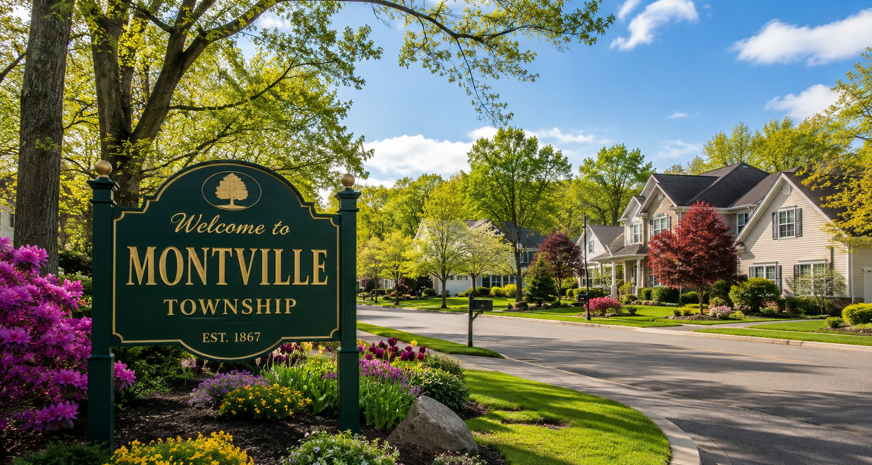 Beautiful residential neighborhood in Montville, NJ where The Stephen Tinney Group helps homeowners sell their homes.