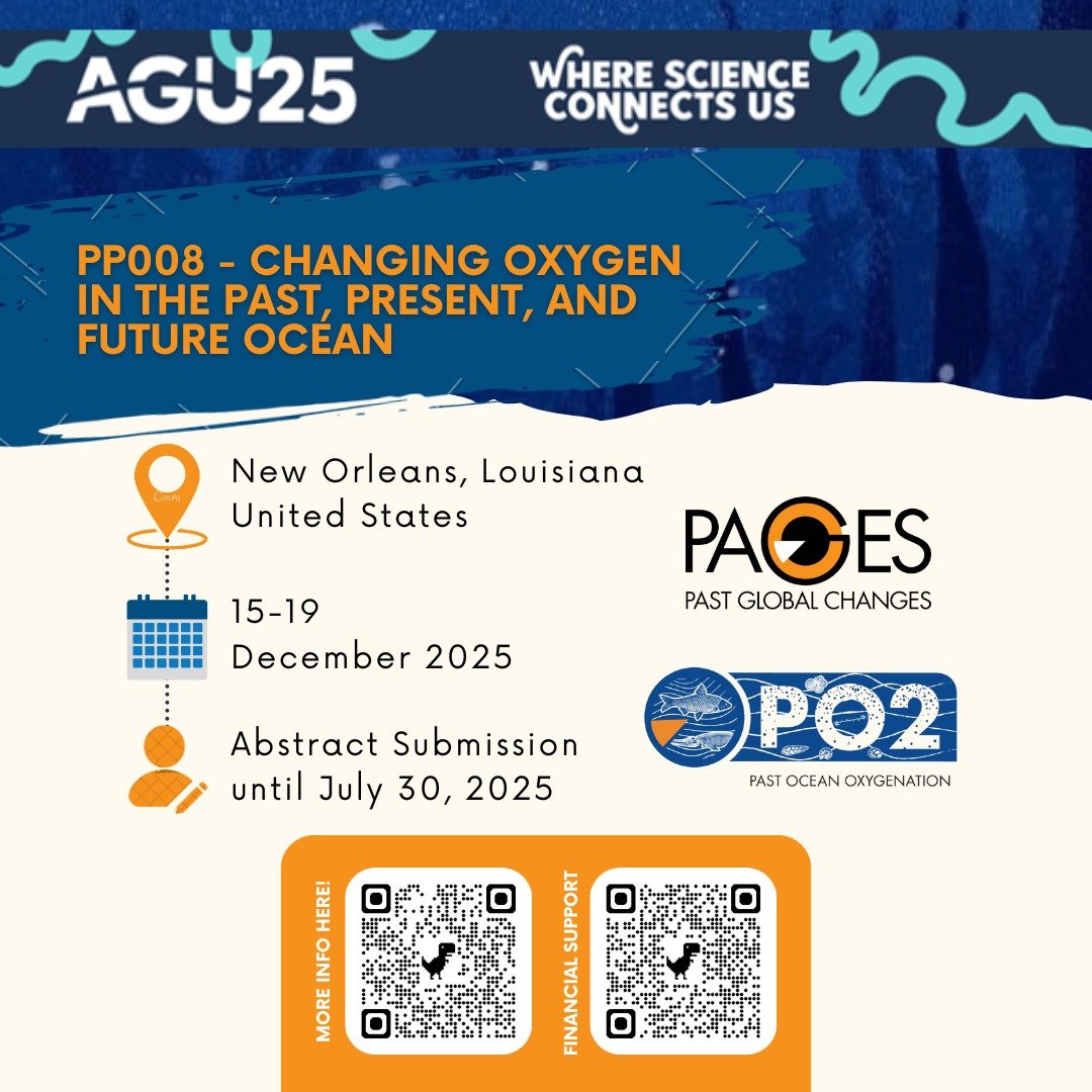 Hi🤓🌊🌍 #ocean #oxygen community. 💡📑Abstract submission is now open for the American Geoscience Meeting - AGU. We want to invite you to join our PO2 session about #past, #present and #future #deoxygenation. In the following QR you will find inform