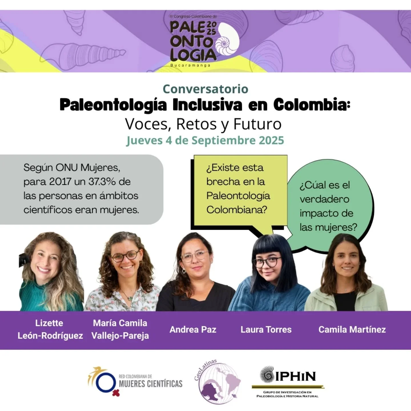 🚨🚨🚨 El proximo 4 de septiembre podrás participar del conversatorio “Paleontología inclusiva en Colombia Voces, Retos y Futuro”, una invitación a reconocer y visibilizar el papel de las mujeres en la paleontolog&iac