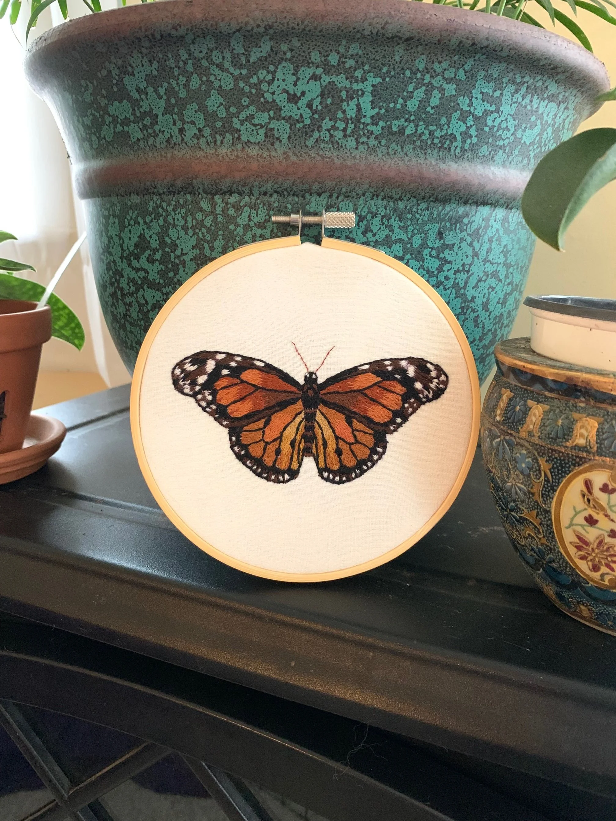 Hand Embroidered Monarch
