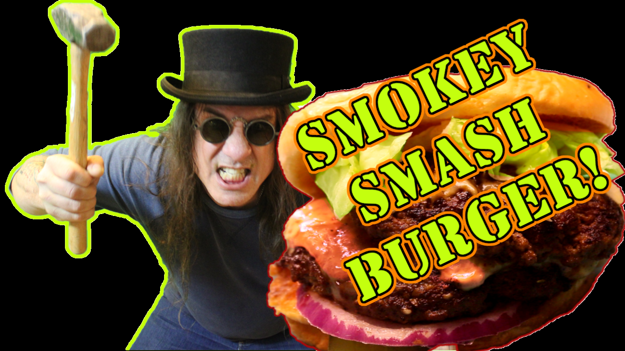 Smoked Smash Burgers with Smoked Cheddar Cheese!