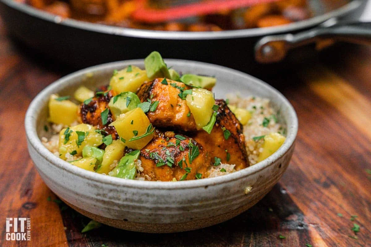 Spicy Salmon with Avocado &amp; Mango Salsa