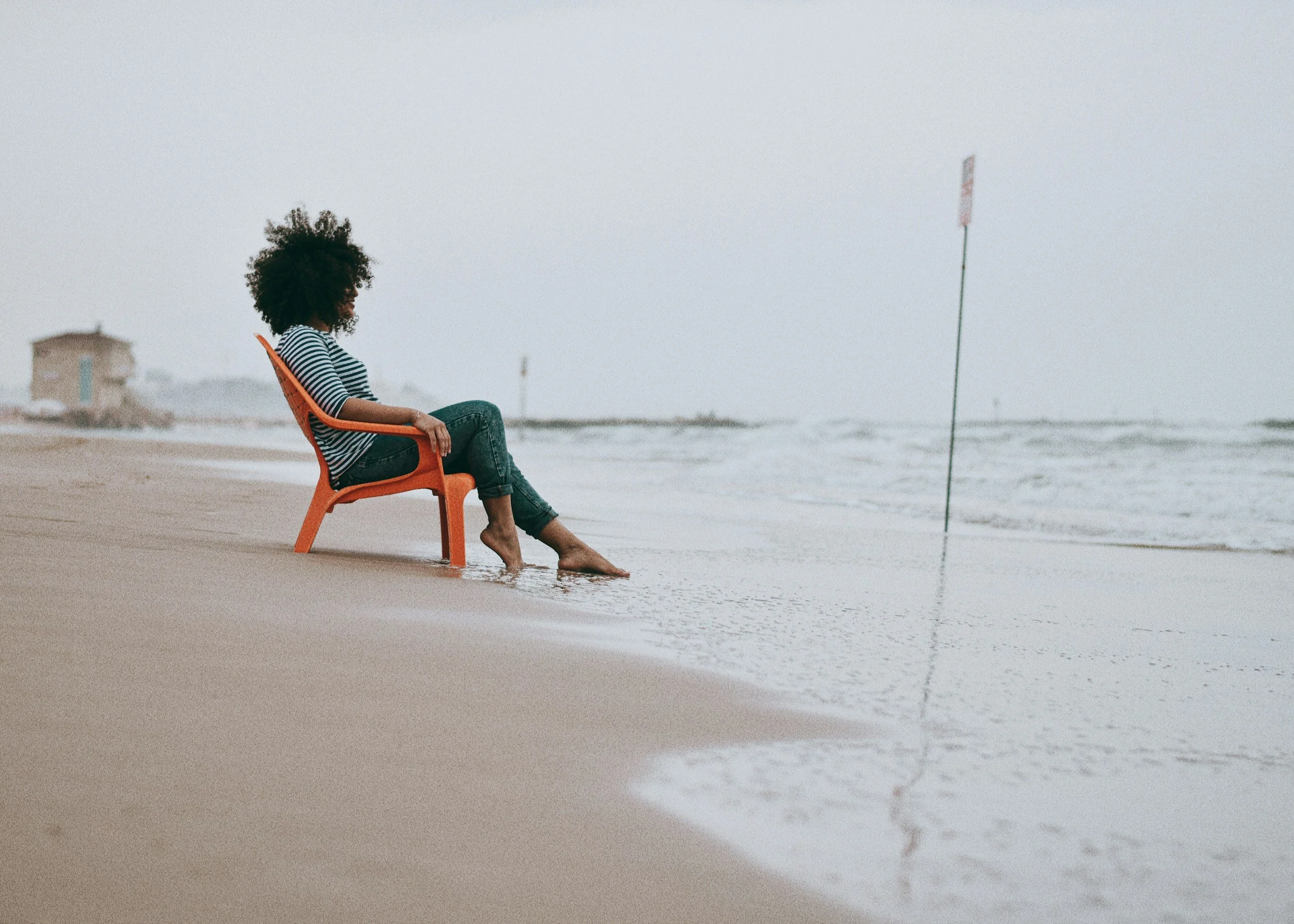 Black woman on the beach