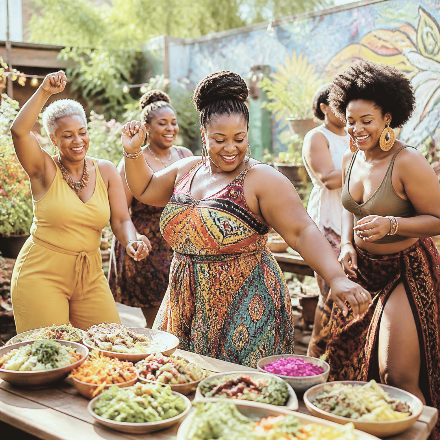 group of black women having having fun
