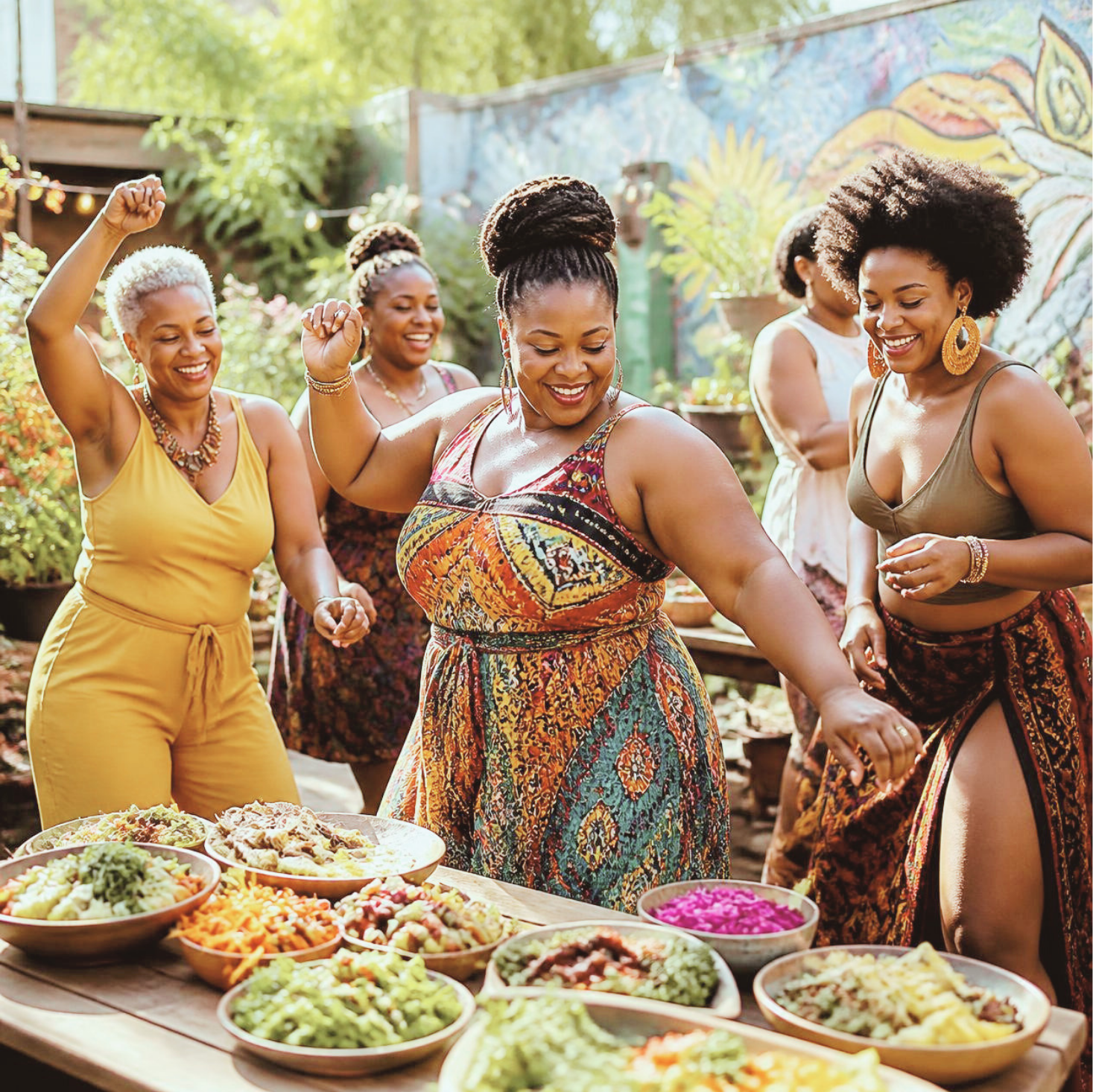 group of black women having having fun
