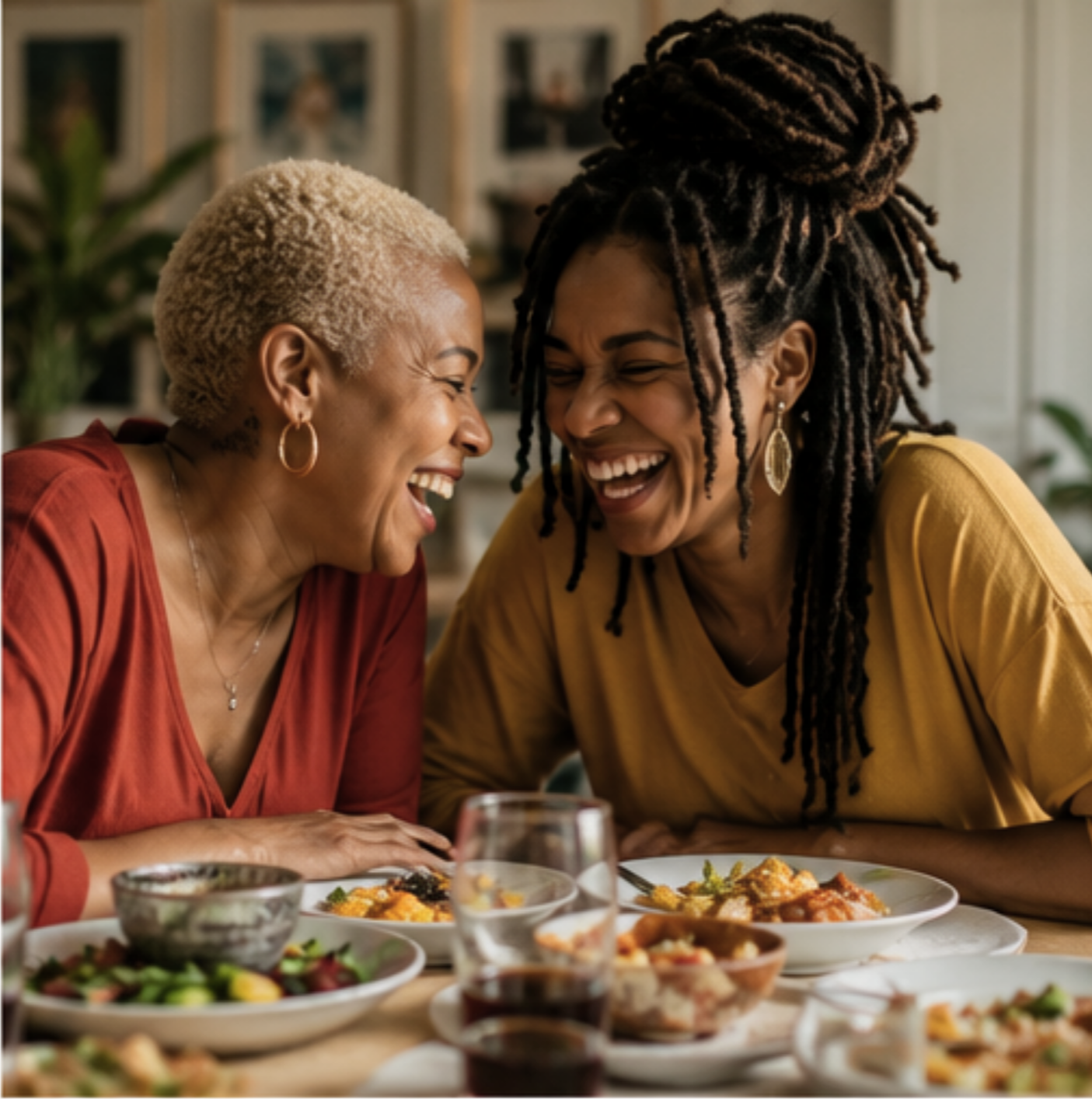 Black women enjoying each others company