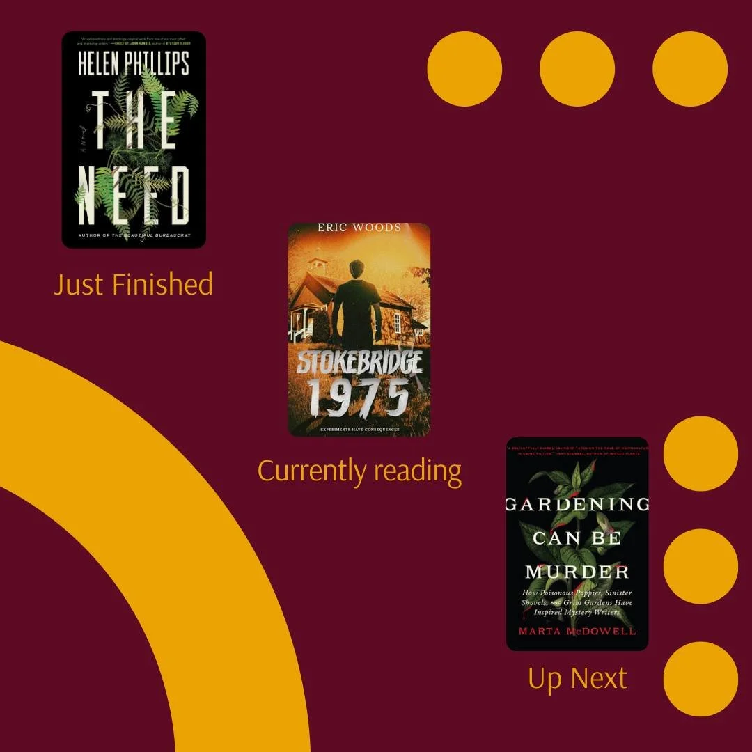 I just finished &quot;The Need&quot;, which was an odd one for sure. Interesting though! I'm currently reading &quot;Stokebridge 1975&quot; by @eric_woods_author to prep for the third book in the series, out on October 3! If you like horror, definite