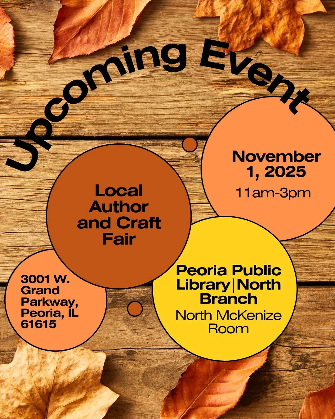 My last event for 2025! I hope to see you there!

https://peoria.librarycalendar.com/event/local-author-and-craft-fair-22647

 #bookhaul #fallevents #authorfair