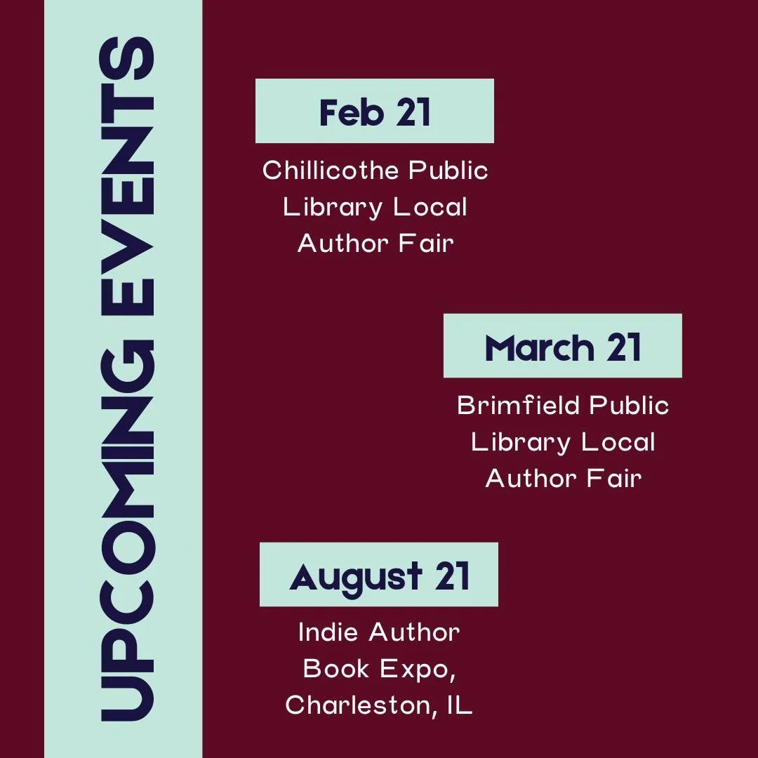 Here's a look at my upcoming events for this year! Hoping to add some more as the year goes on, but these are confirmed. The first one is in a couple of weeks; hope to see you there!

Check out the Events page on my website for more details.

 #bookh
