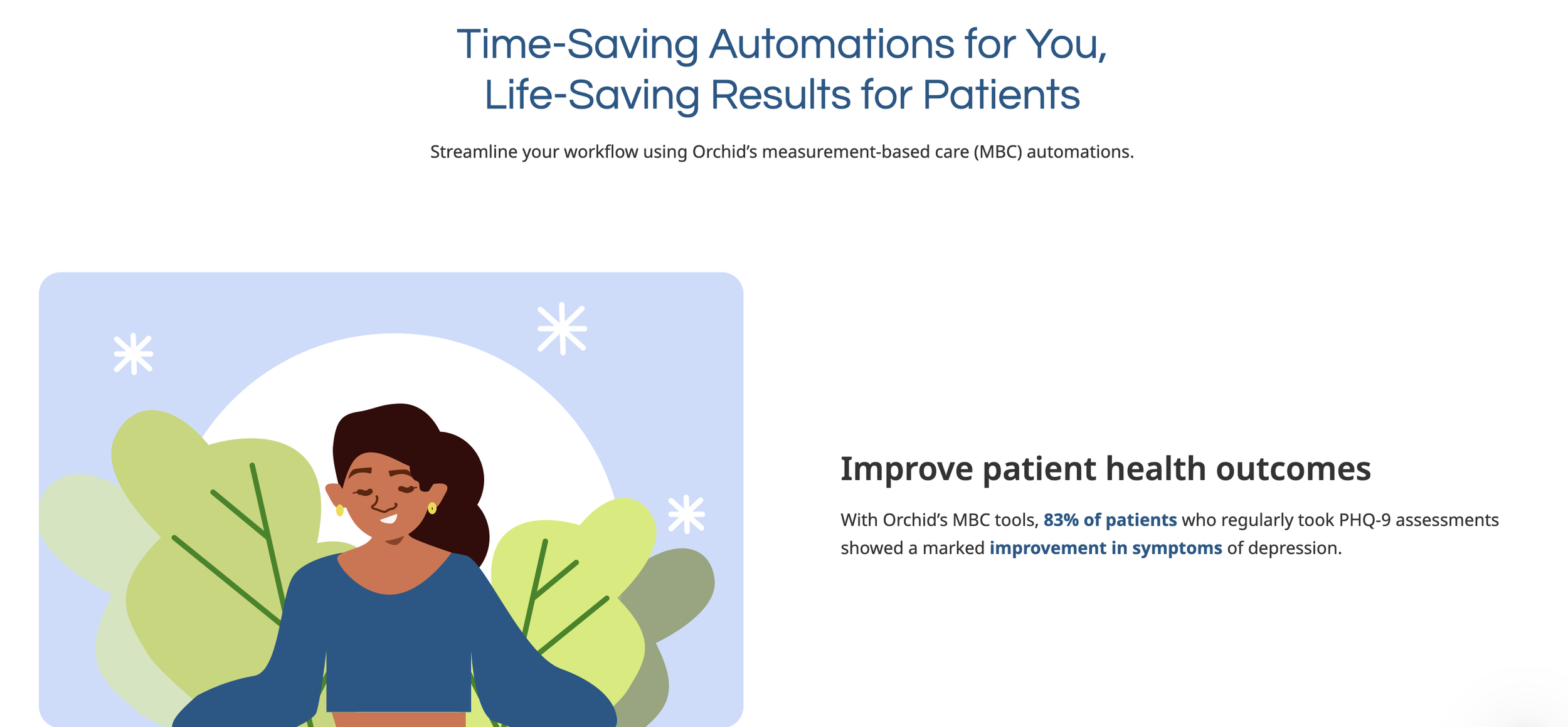 Landing Page: Orchid | Measurement-Based Care EHR