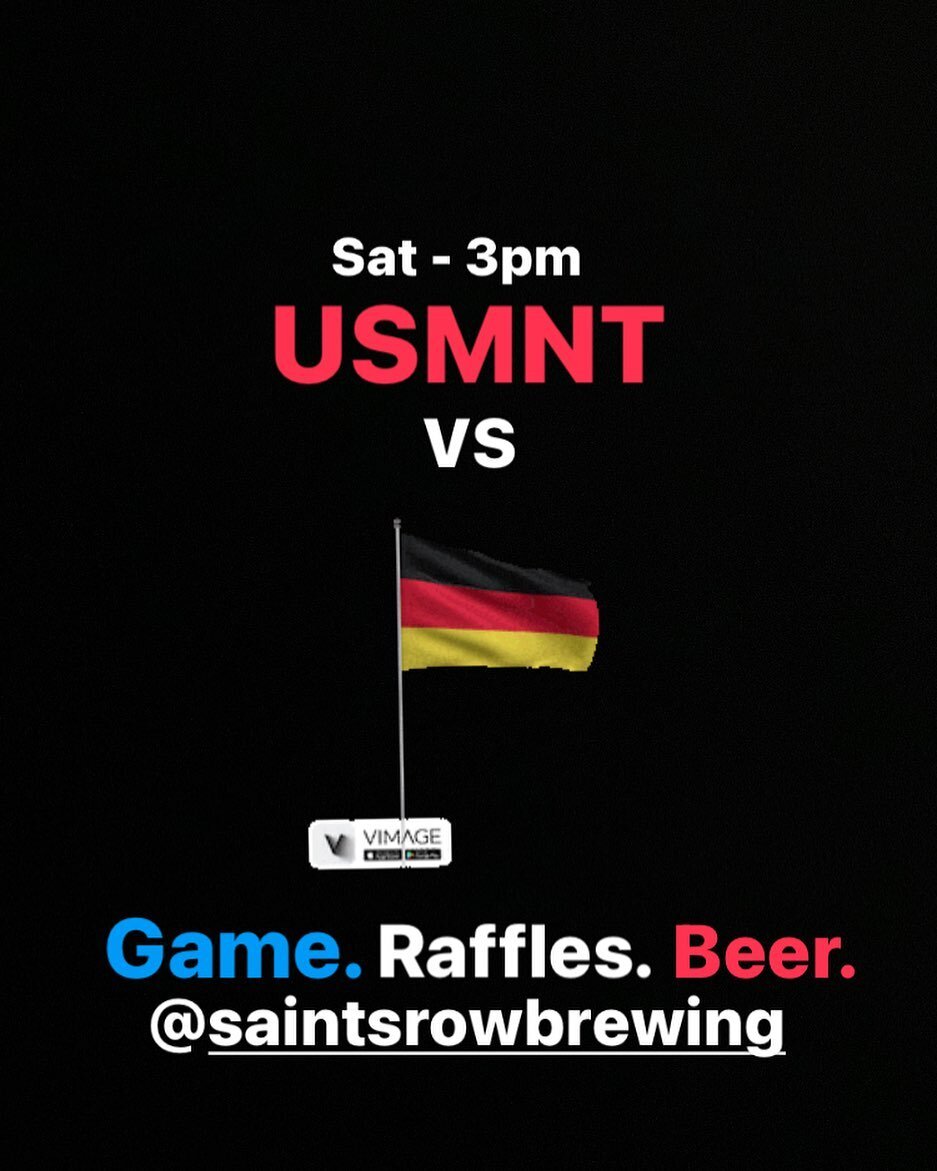 🌧️ ⚽️🍺 - USMNT vs Germany at 3pm @saintsrowbrewing tomorrow! Come get out of the rain and see how GGG lines the boys up tomorrow.