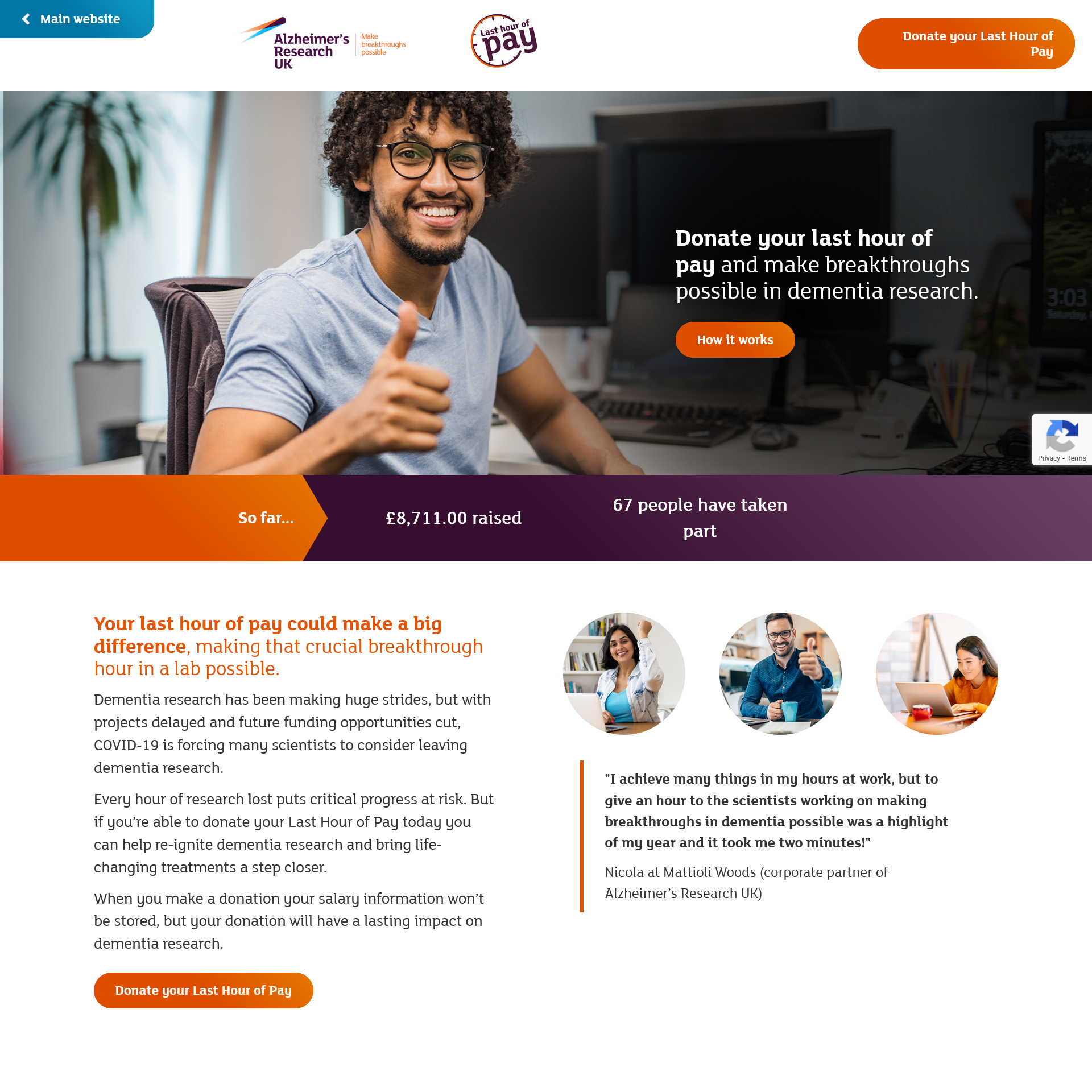 Last Hour of Pay: fundraising campaign content