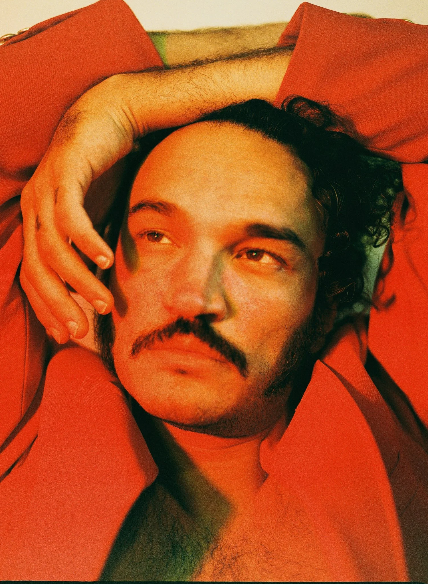 Danny Lee Blackwell of Night Beats photographed at his home in Lockhart, TX, (2023, medium format film).