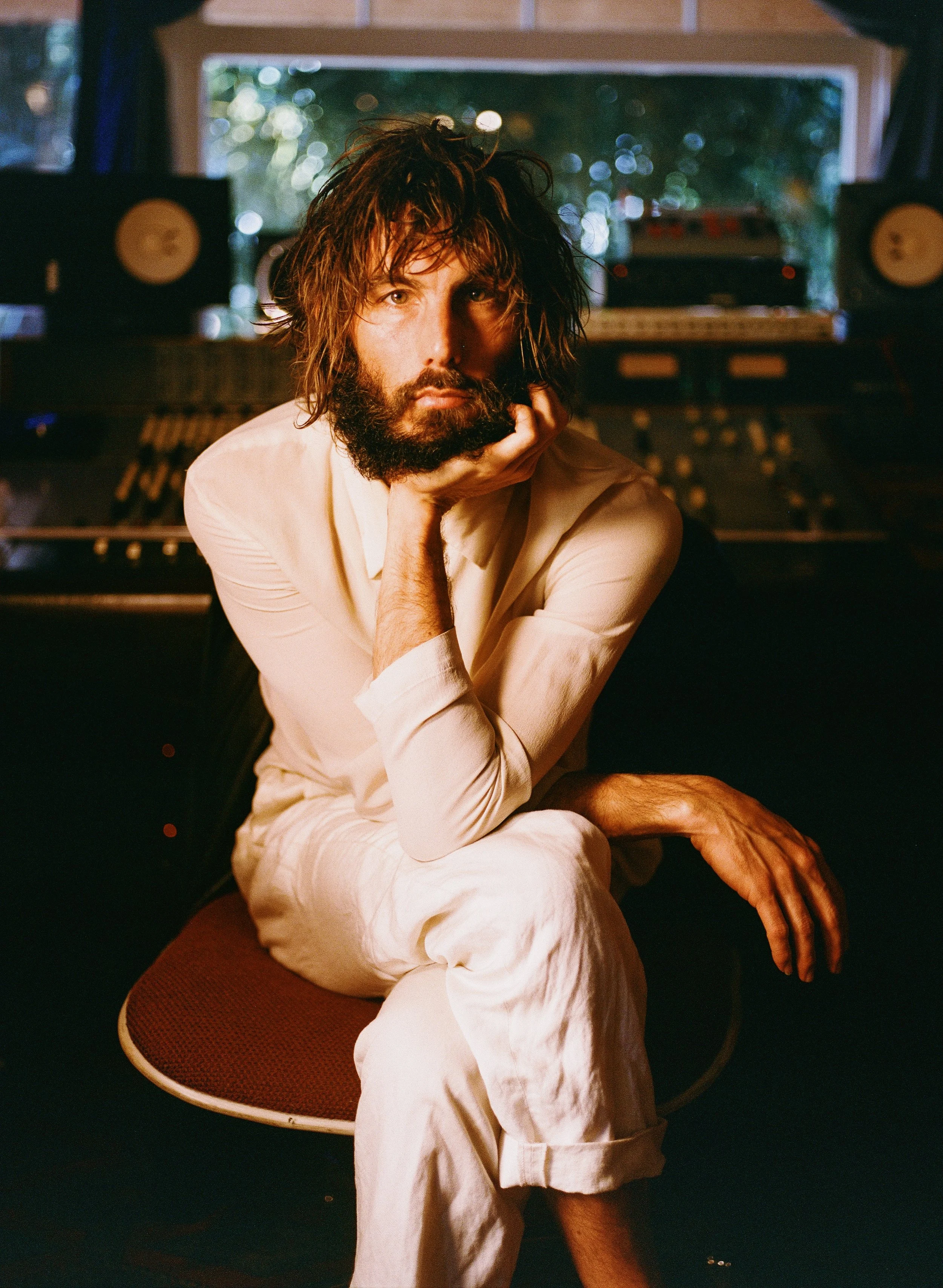Jeffertitti photographed at Reno Street Records in Los Angeles (2024. medium format film).