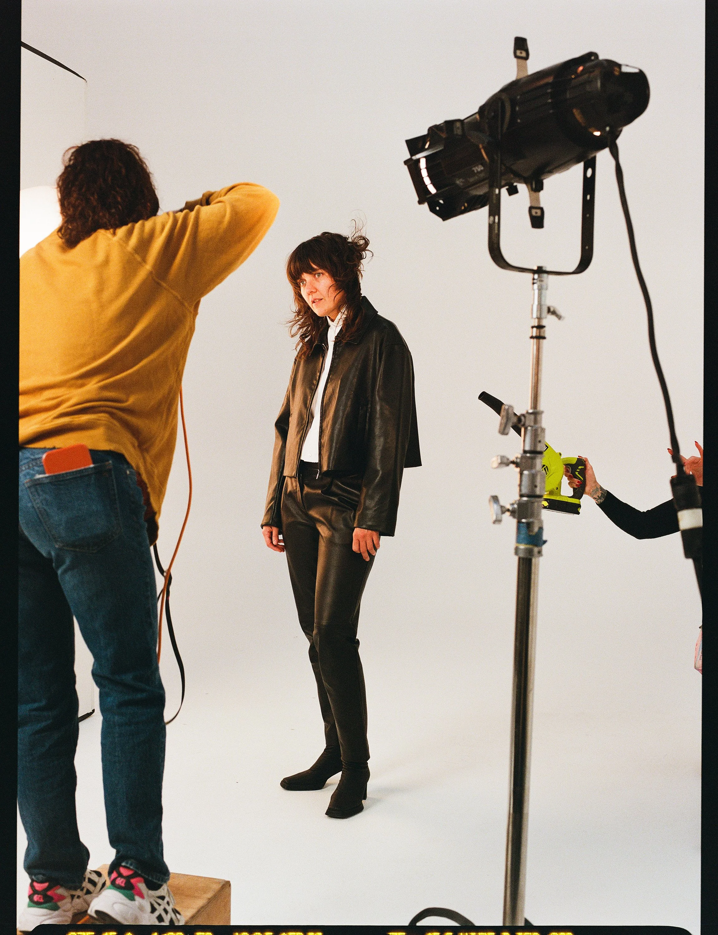 BTS from Lindsey Byrnes' shoot with Courtney Barnett in Los Angeles (medium format film, 2025).