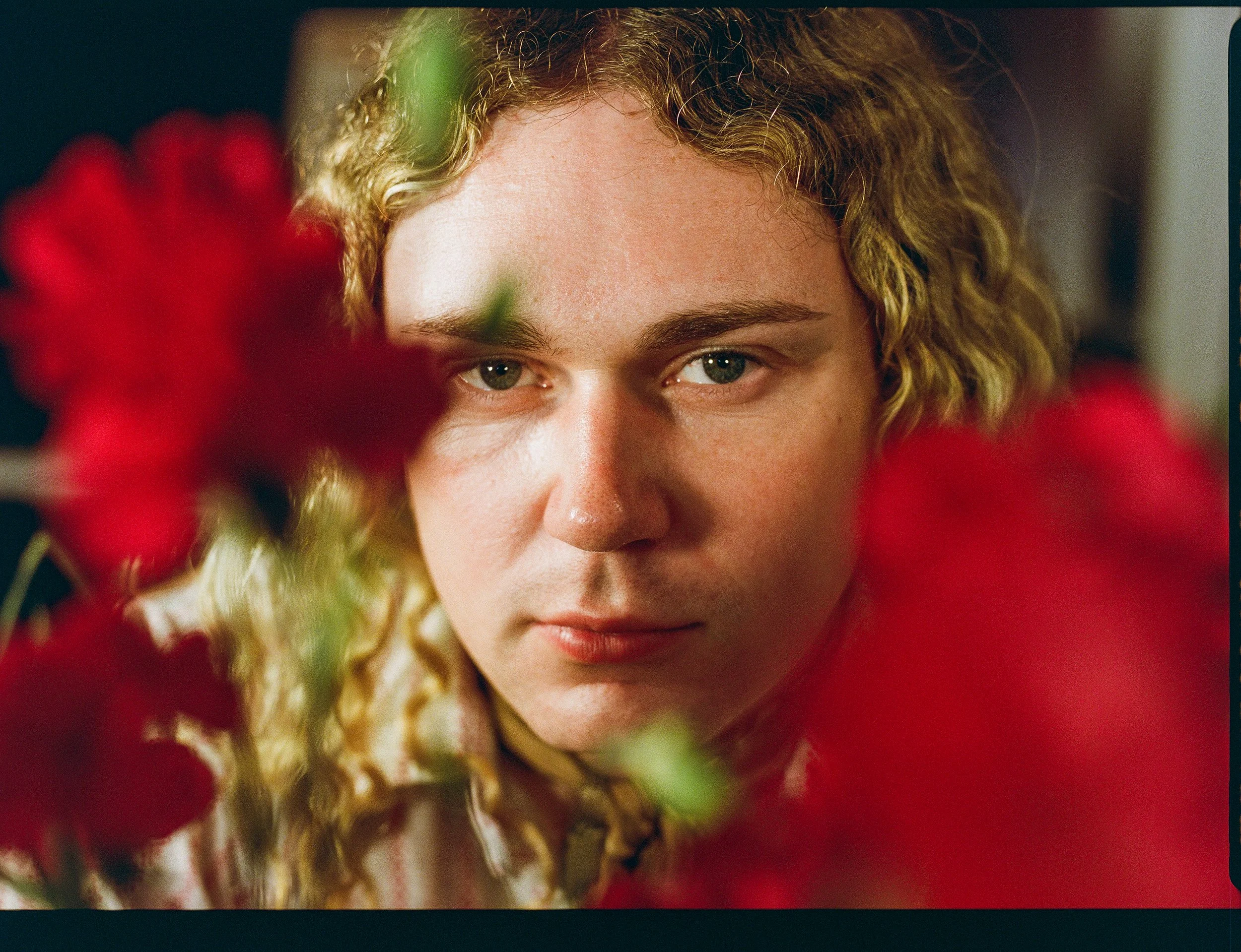 Alex Stephens of Strawberry Guy photographed at his home in Los Angeles (medium format film, 2025).