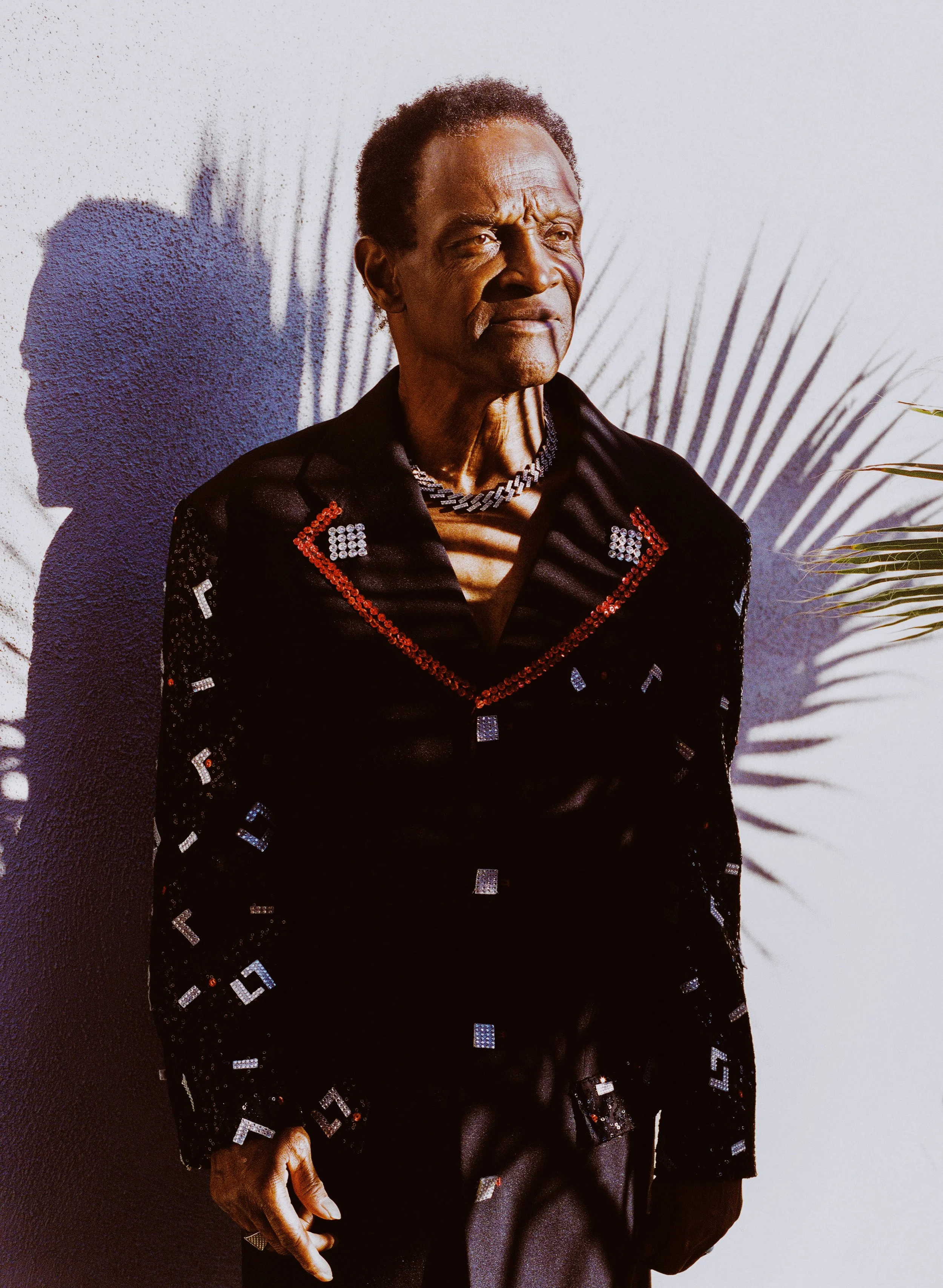 Alvin Taylor photographed at The Mary Pickford Estate in Desert Hot Springs, CA for Palm Springs Life Magazine,  (2024, medium format film).