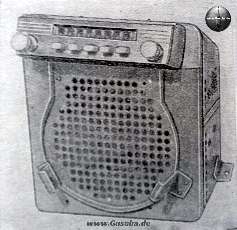 kontrastschwache Abbildung eines ZIS-110 Radios grau in grau