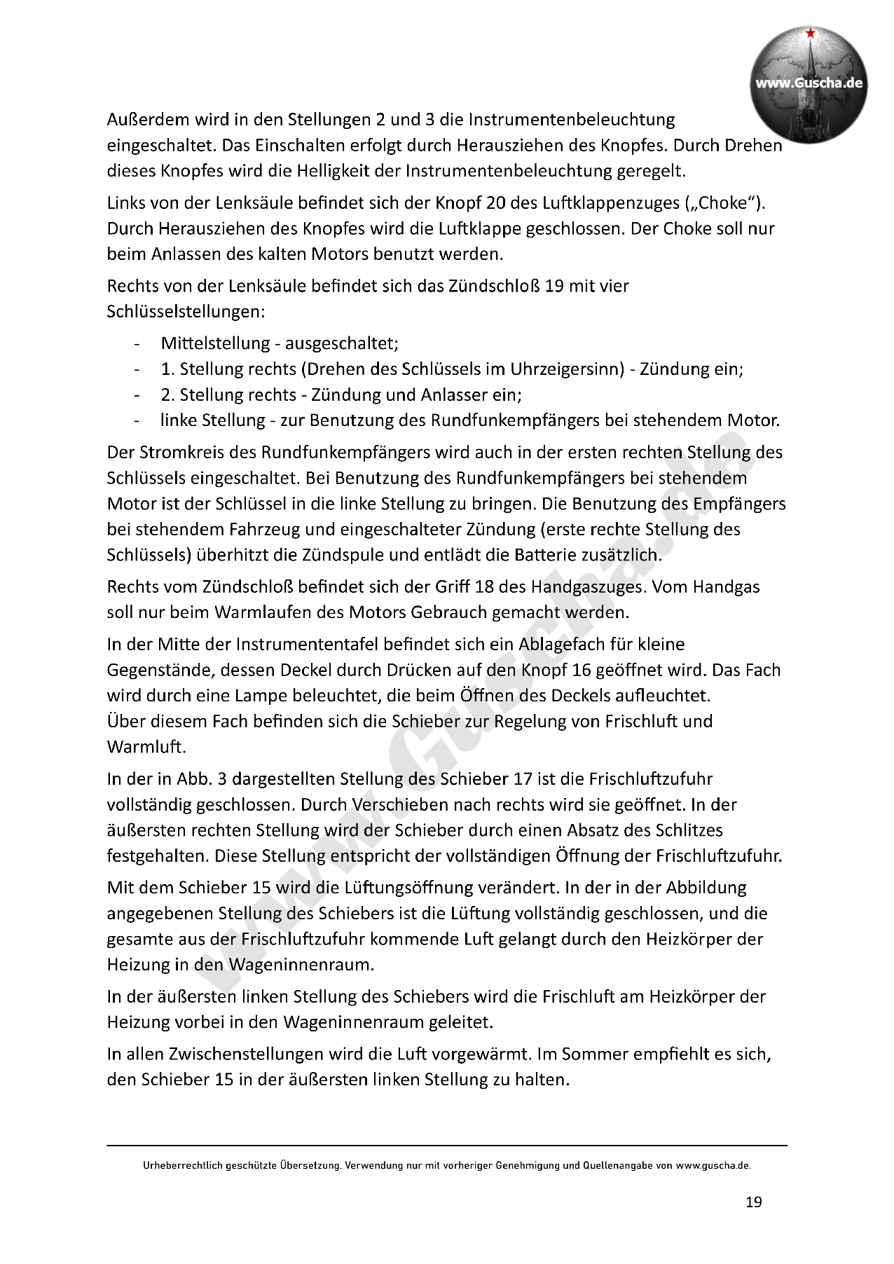 Auszug aus dem Reparaturhandbuch, s/w